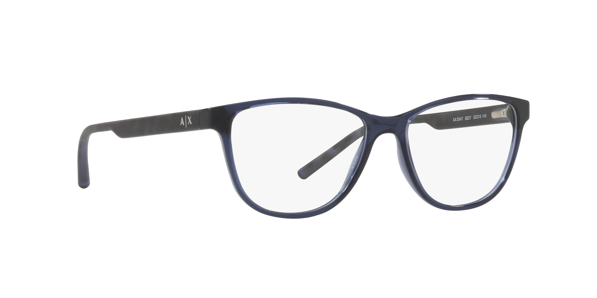 Angle_Right01 Armani Exchange AX 8237 Glasses Transparent / Blue