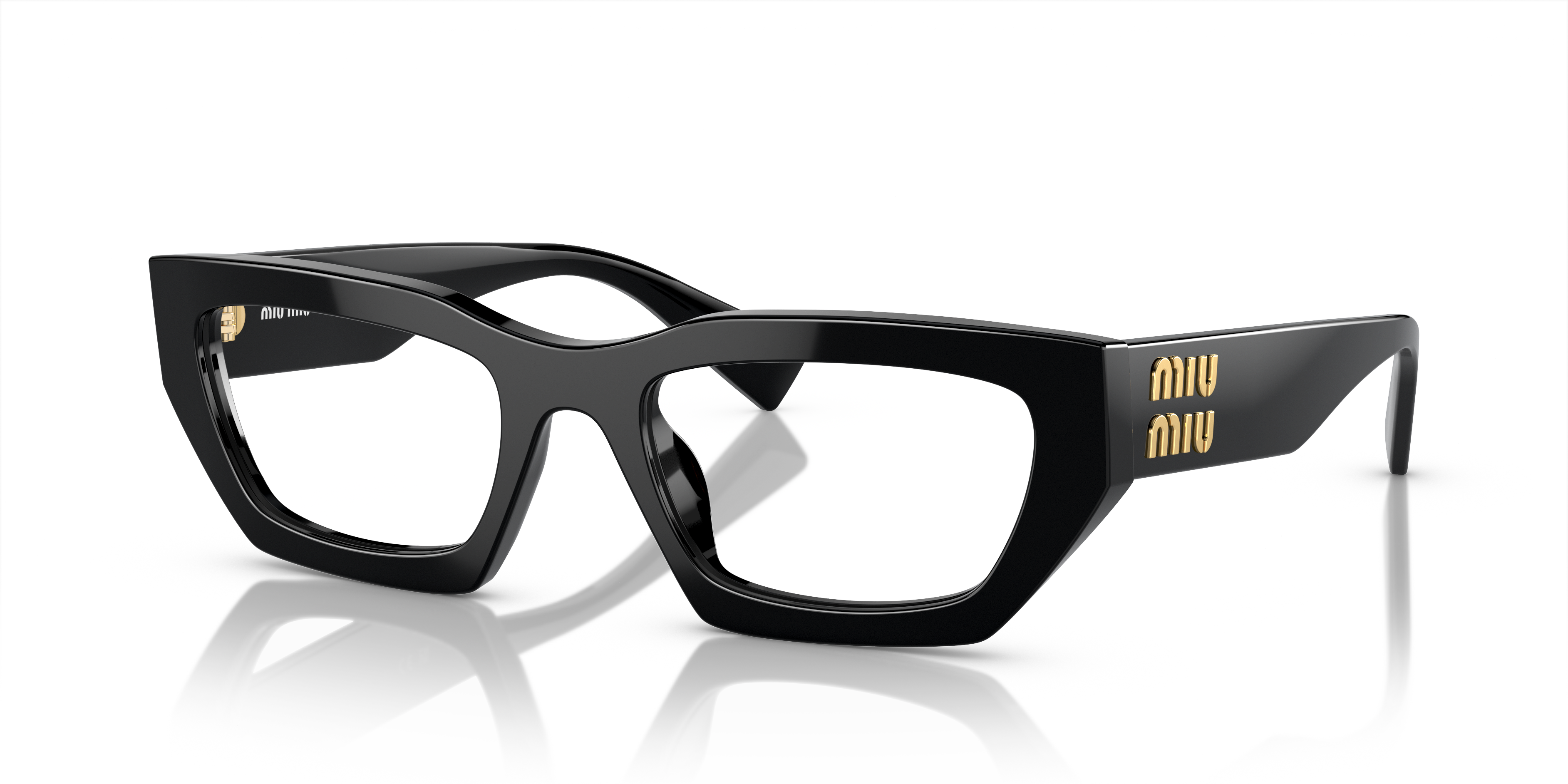 Angle_Left01 Miu Miu MU 03XV Glasses Transparent / Black