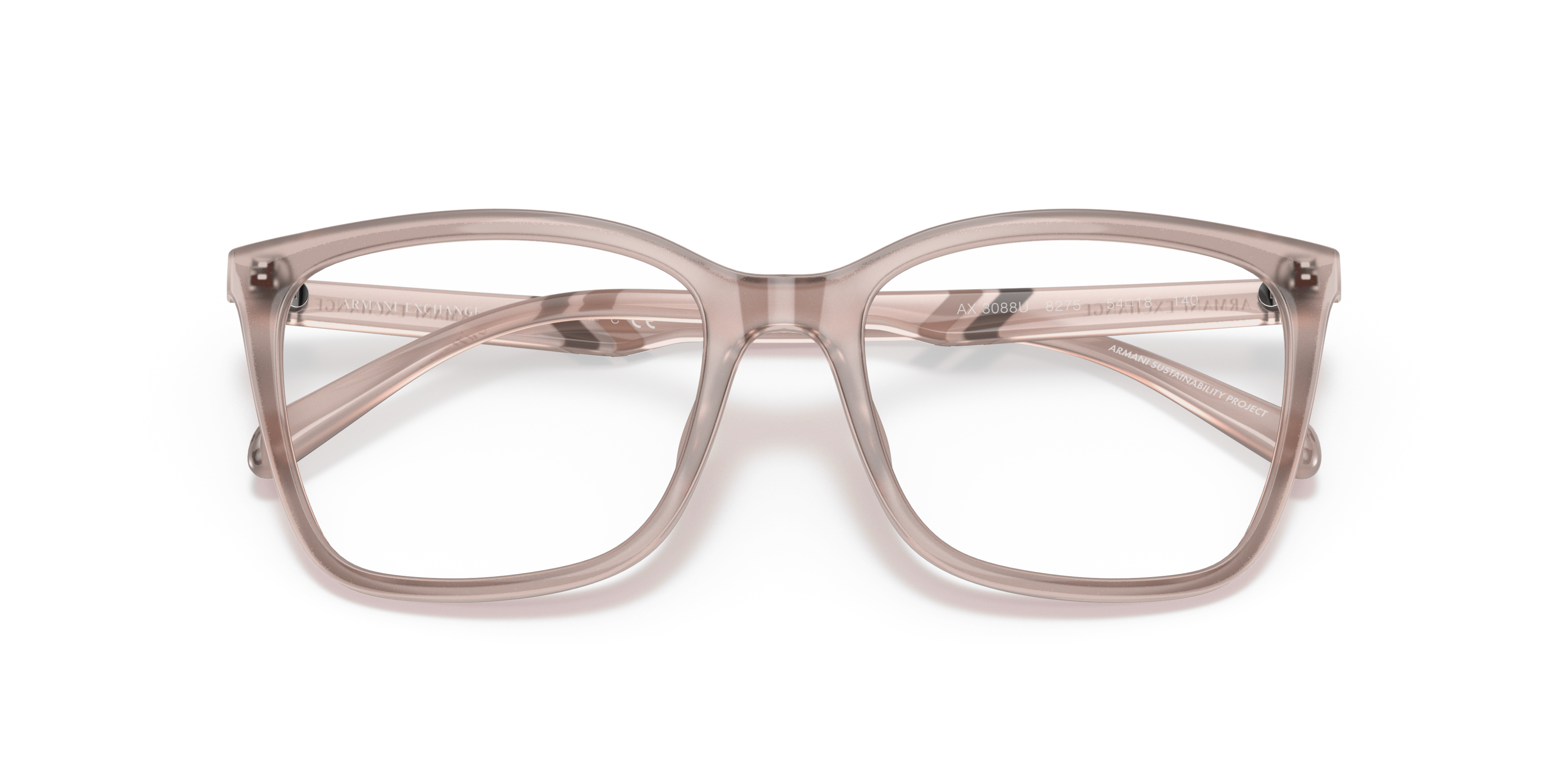 Folded Armani Exchange AX 3088U Glasses Transparent / Transparent, Pink