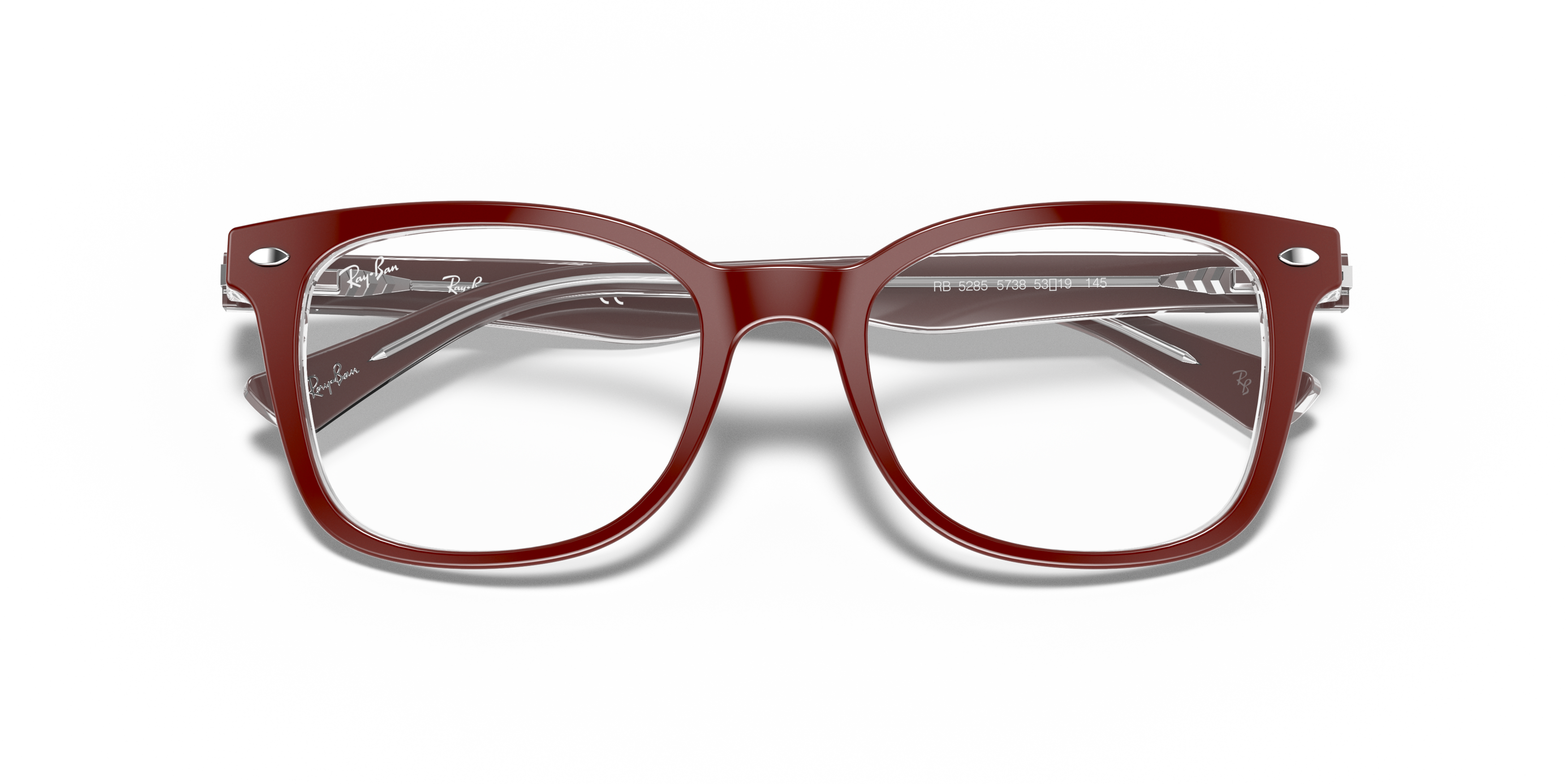 Folded Ray-Ban RX 5285 Glasses Transparent / Red