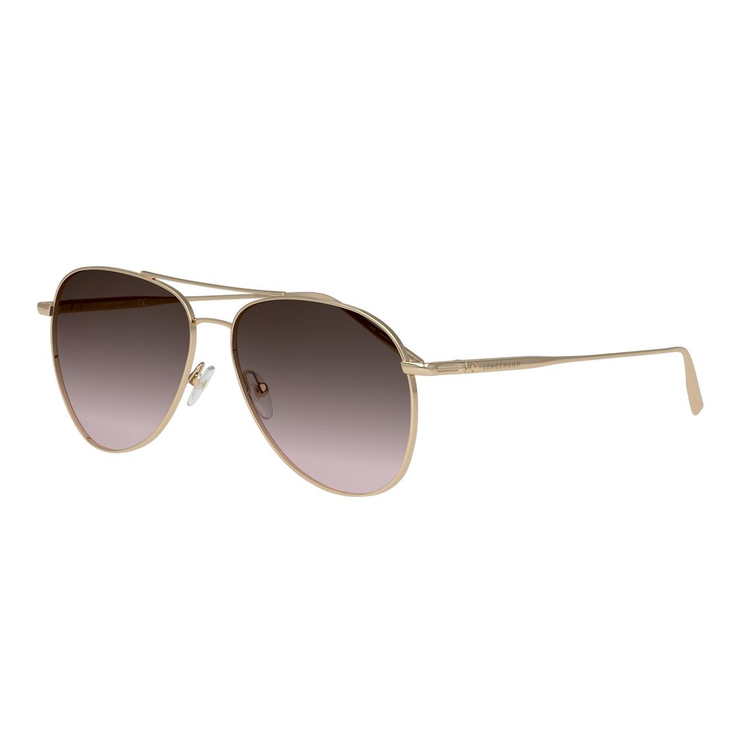 Longchamp LO139S Lunettes de Soleil Femme - Pilote Doré Marron