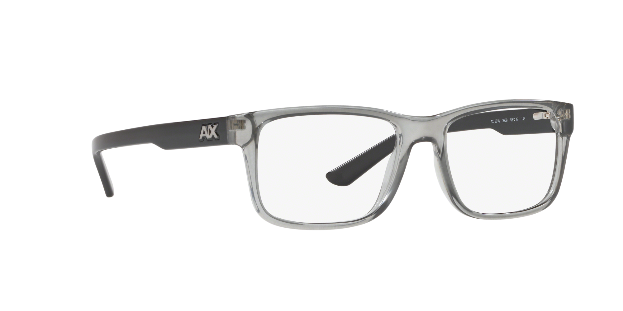 Angle_Right01 Armani Exchange AX 3016 Glasses Transparent / Transparent, Grey