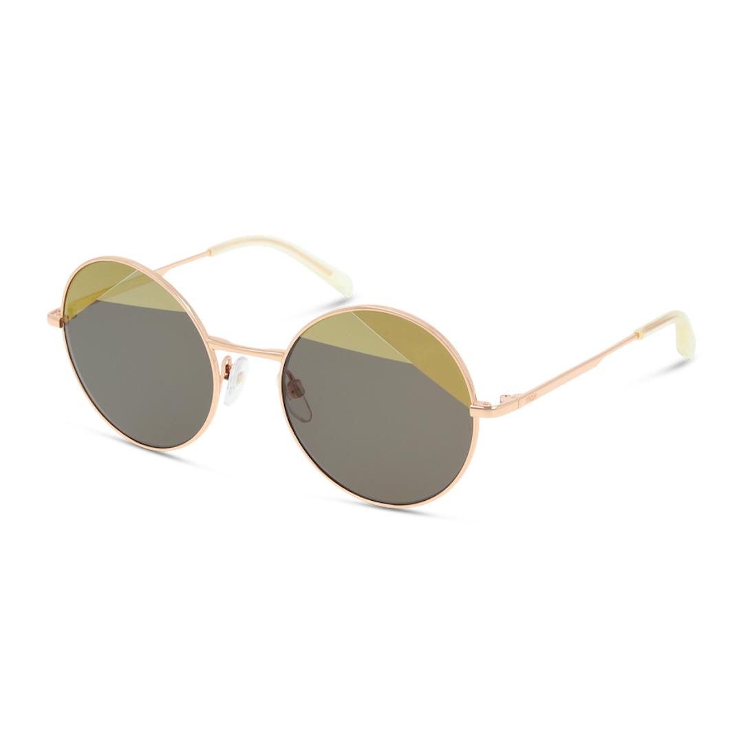 Maje MJ7007 Lunettes de Soleil Femme - Ronde Doré Rose - Possibilité de verres correcteurs - Adaptab