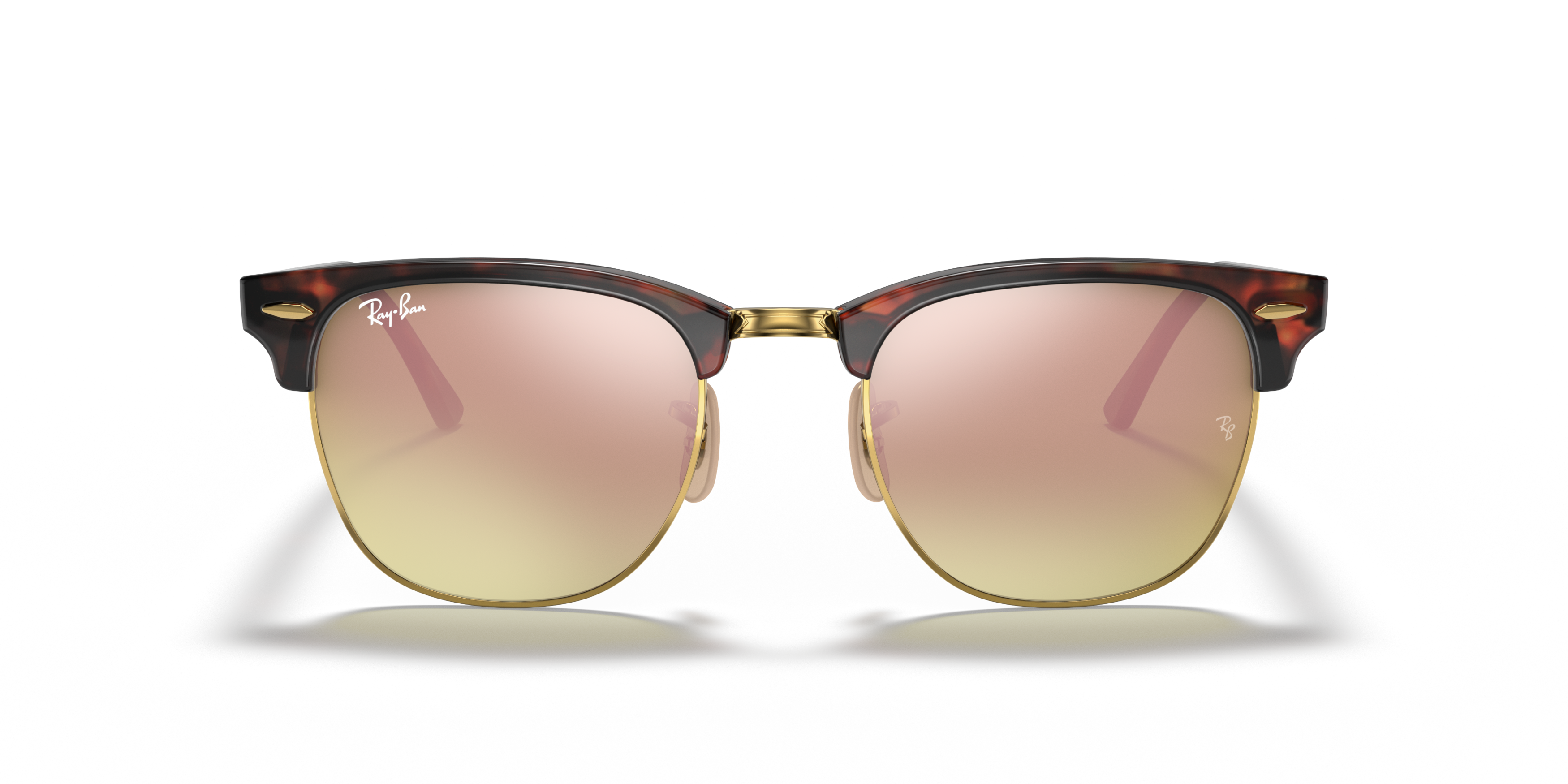 Front Ray-Ban Clubmaster RB 3016 Sunglasses Pink / Gold