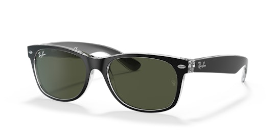 Ray-Ban New Wayfarer RB 2132 (6052) Sunglasses Green / Transparent, Black