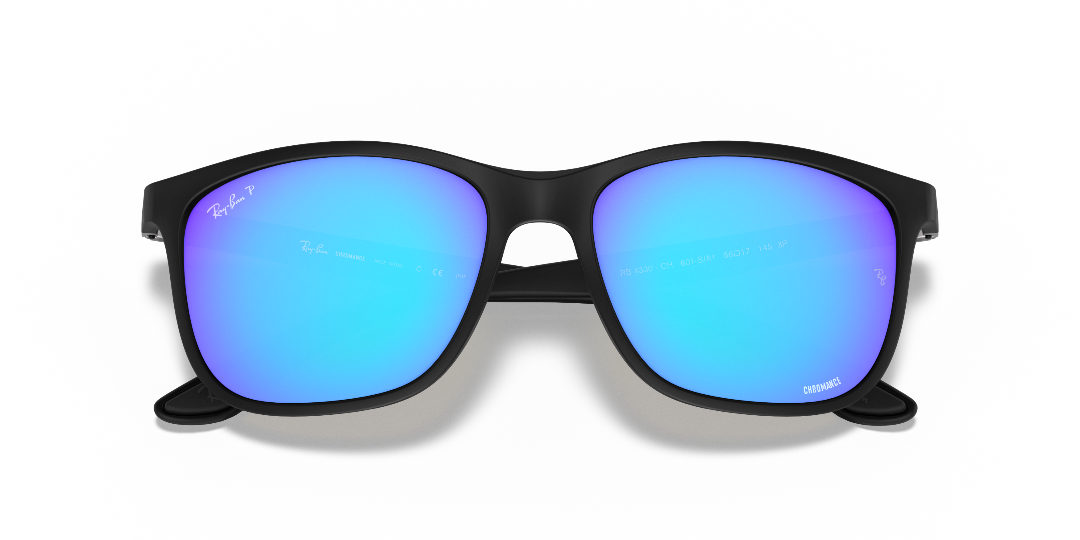 Folded Ray-Ban Chromance RB 4330CH Sunglasses Blue / Black