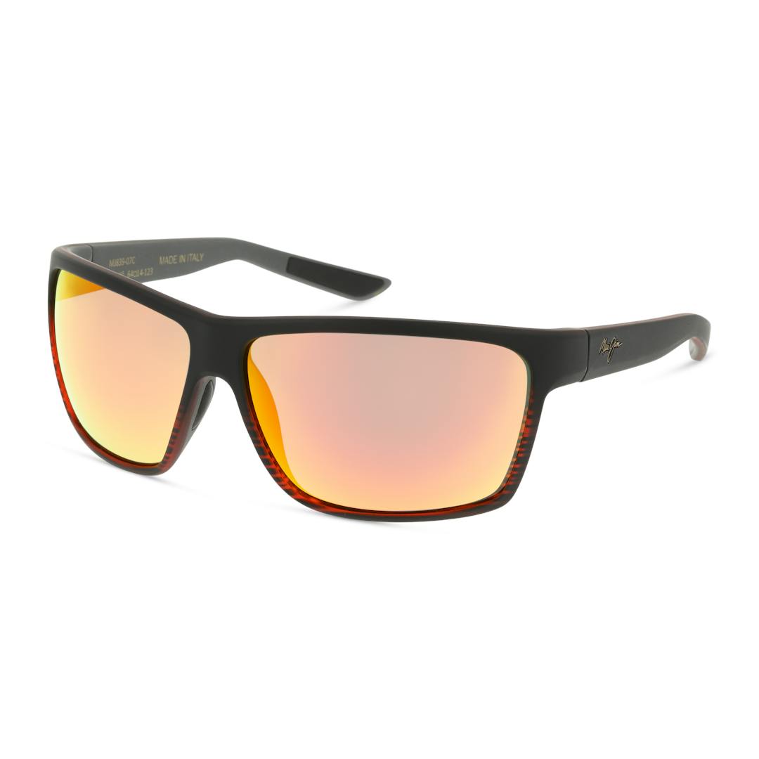 Maui Jim 839 Alenuihaha Lunettes de Soleil - Rectangle Rouge - Verres Polarisés