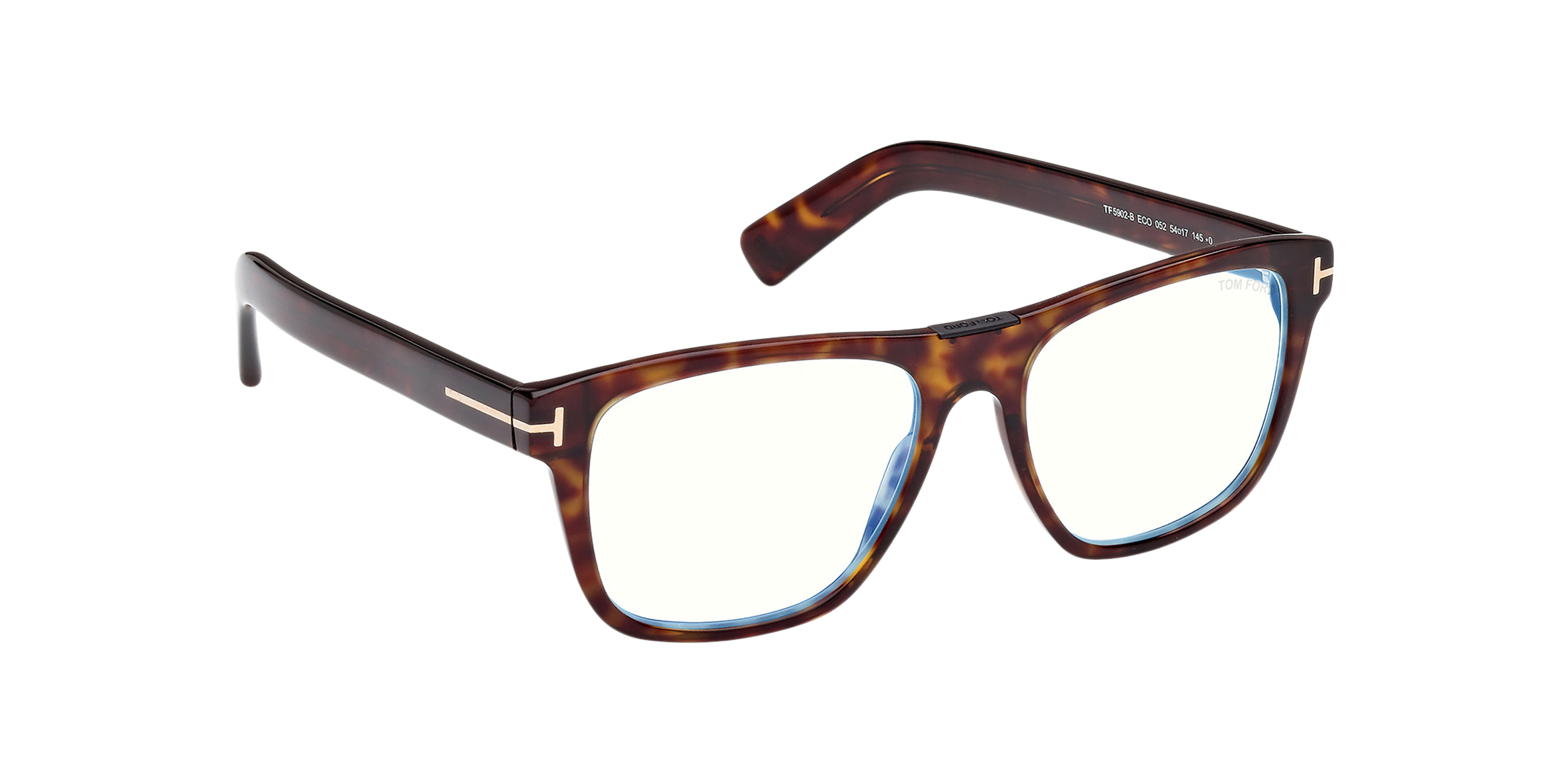 Angle_Right01 Tom Ford FT 5902-B Glasses Transparent / Havana
