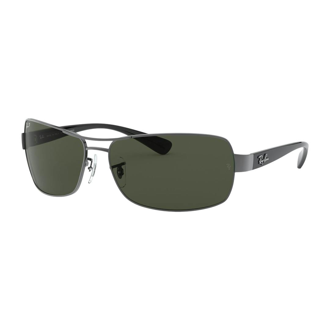 Ray-Ban RB3379 Lunettes de Soleil Homme - Rectangle Gris - Verres Polarisés
