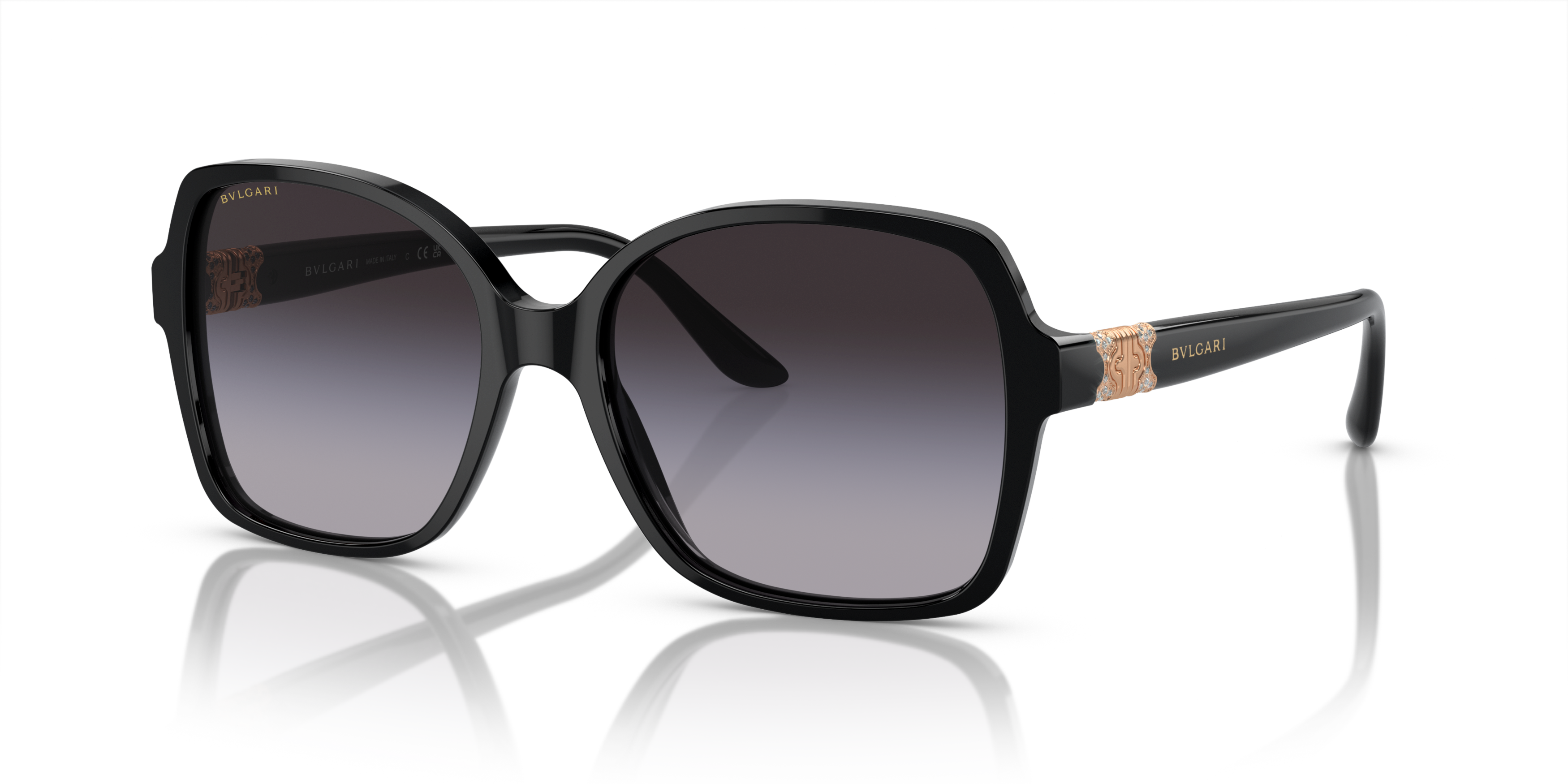 Angle_Left01 Bvlgari BV 8164B (501/8G) Sunglasses Grey / Black