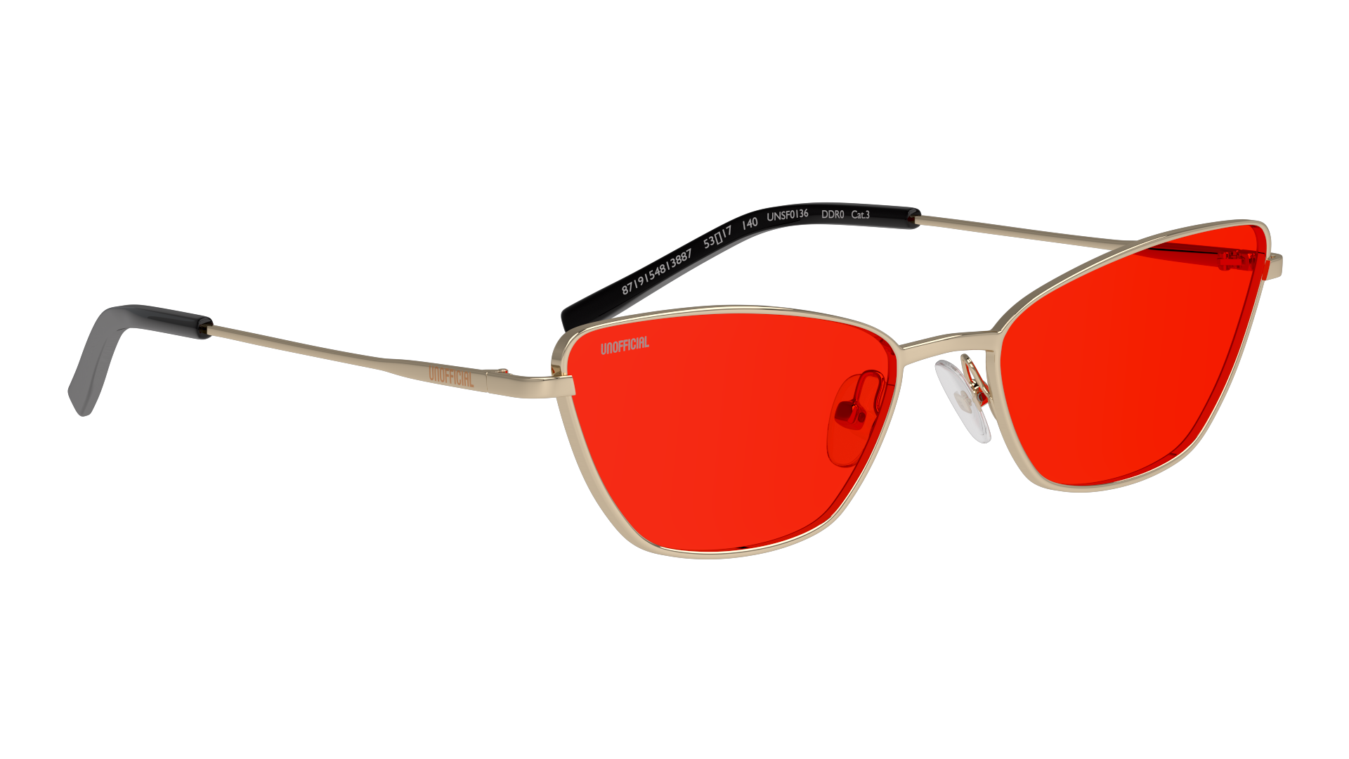 Angle_Right01 Unofficial UNSF0136 Sunglasses Red / Gold