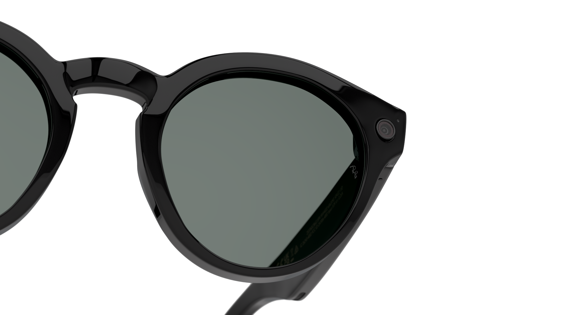 Detail01 Ray-Ban Stories Round RW 4003 (601/71) Sunglasses Green / Black