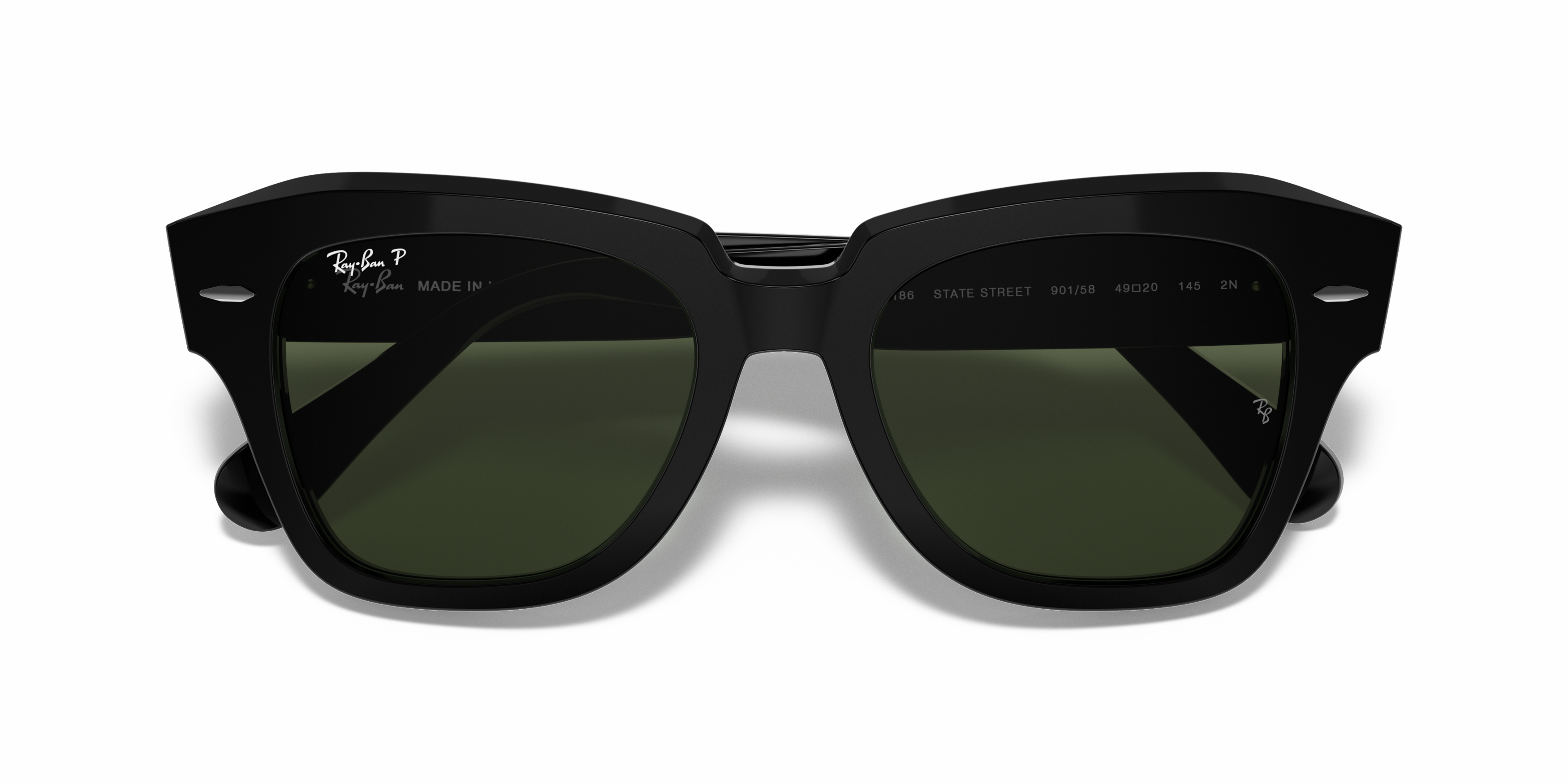 Folded Ray-Ban RB 2186 (901/58) Sunglasses Green / Black