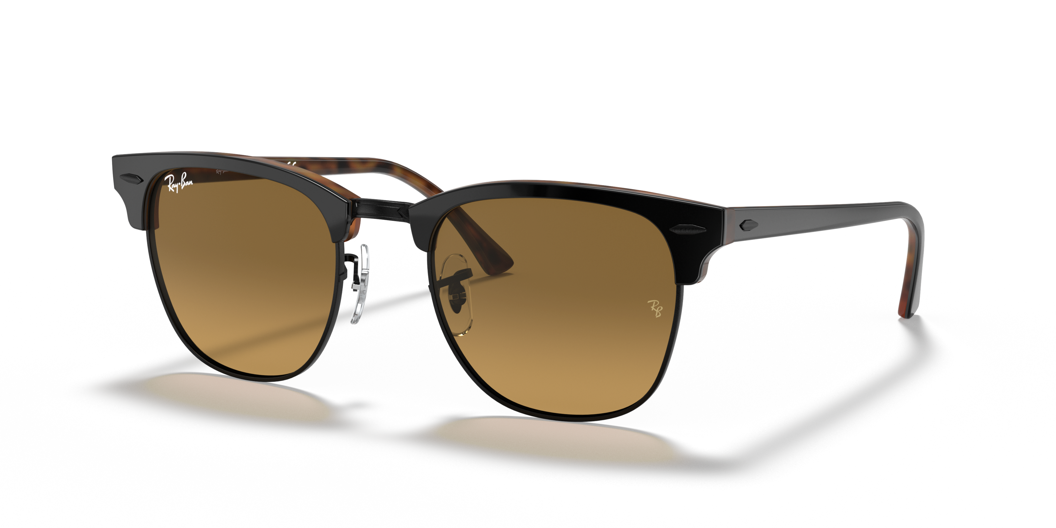 Angle_Left01 Ray-Ban Clubmaster Color Mix RB3016 12773K Bruin / Zwart