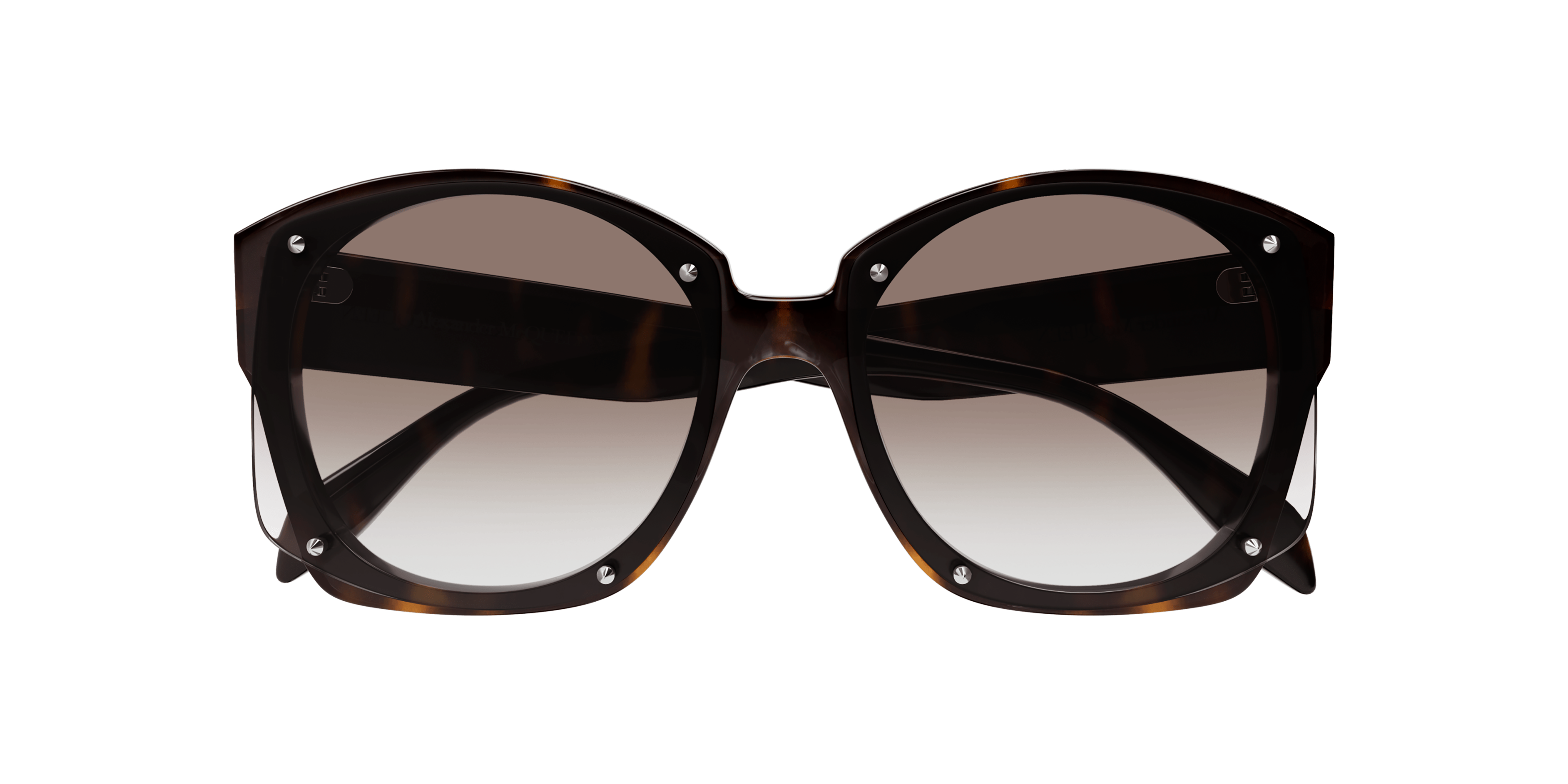 Front Alexander McQueen AM 0334S (002) Sunglasses Brown / Havana