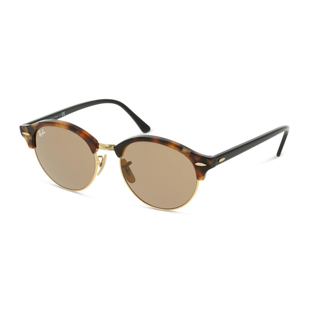 Ray-Ban Clubround RB4246 Lunettes de Soleil - Marron - Possibilité de verres correcteurs - Adaptable