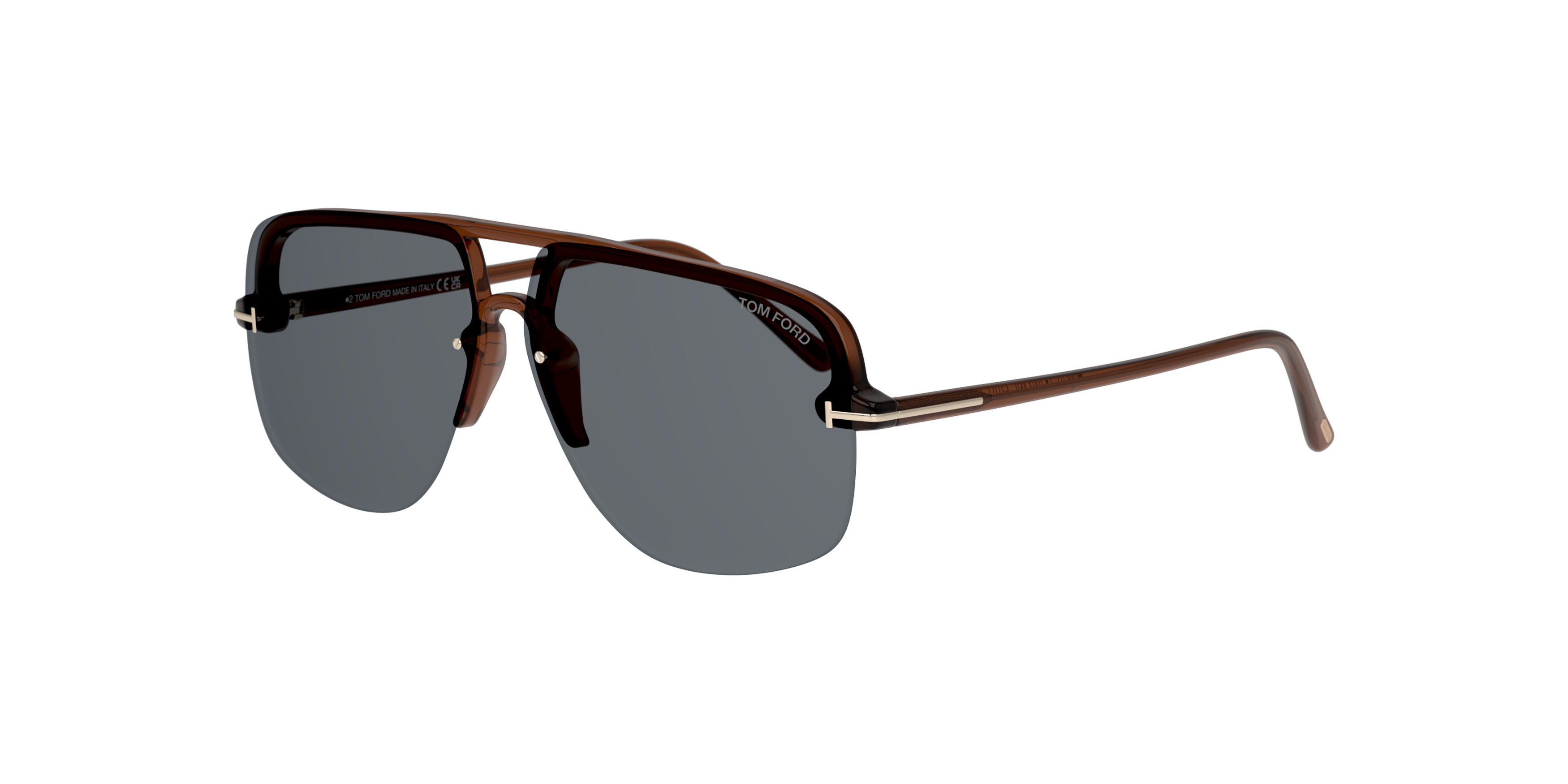 Angle_Left01 Tom Ford FT 1003 Sunglasses Blue / Brown