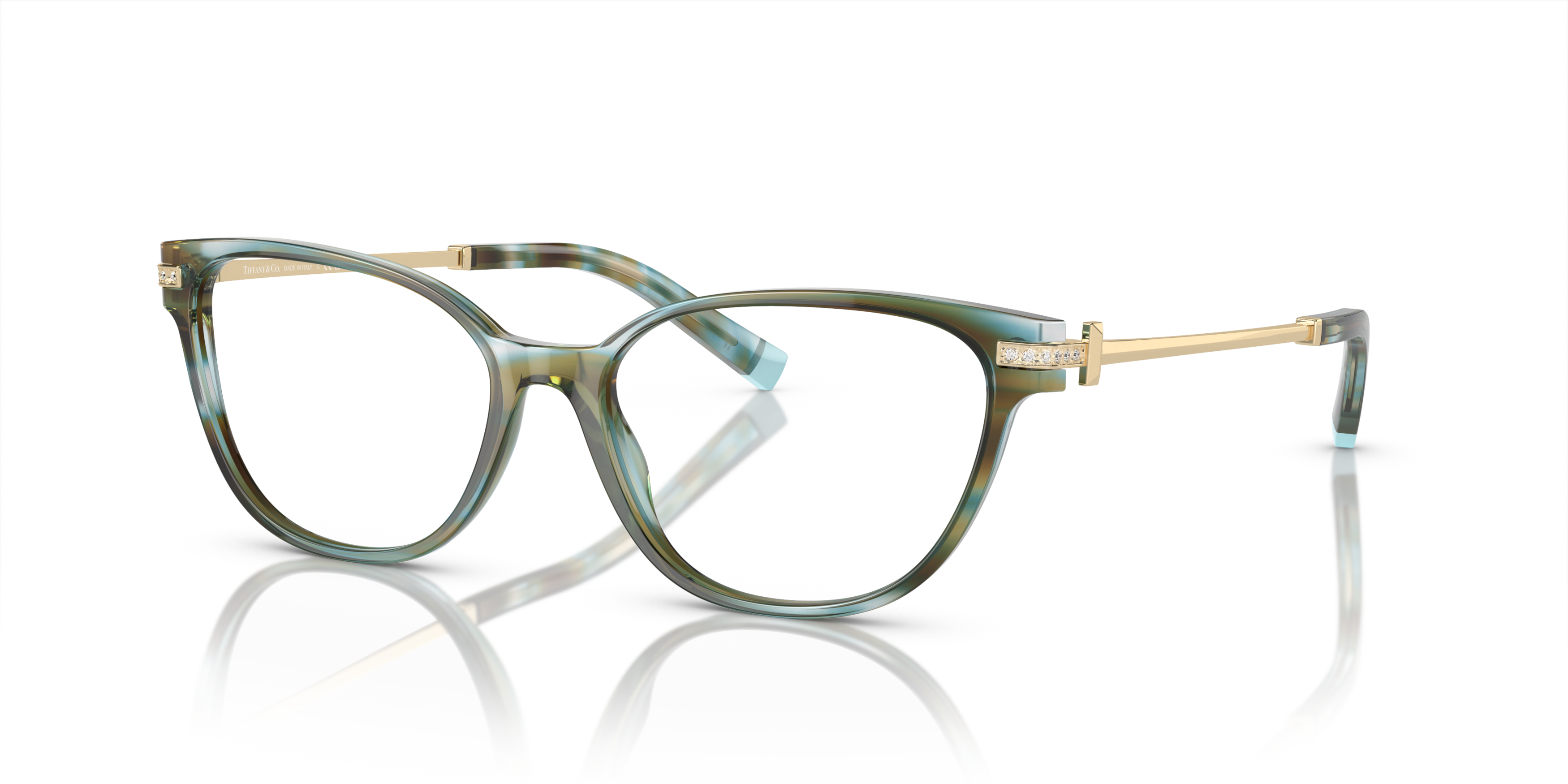 Angle_Left01 Tiffany & Co TF 2223B Glasses Transparent / Tortoise Shell