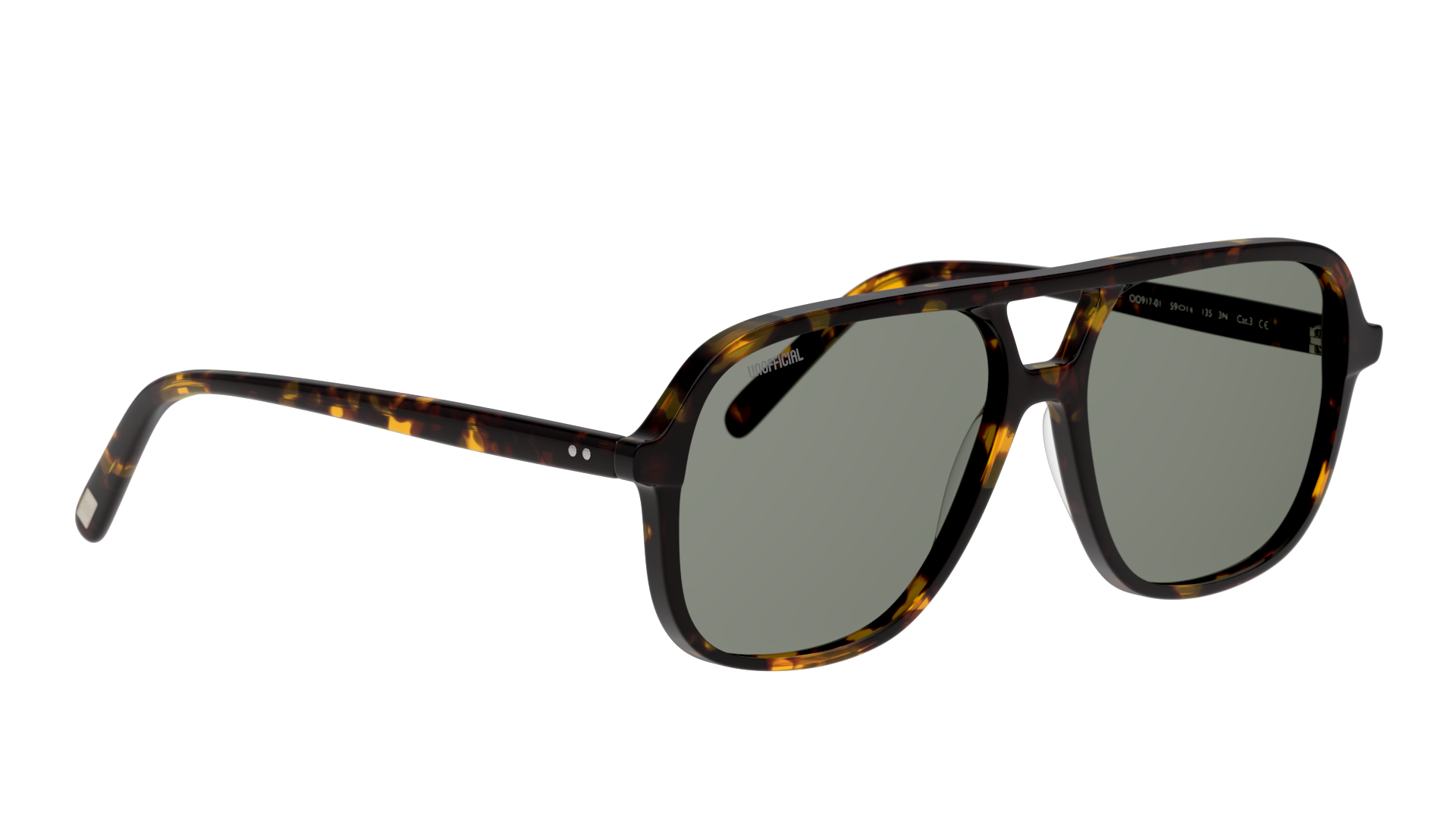 Angle_Right01 Unofficial UNSM0014 (HHE0) Sunglasses Green / Tortoise Shell