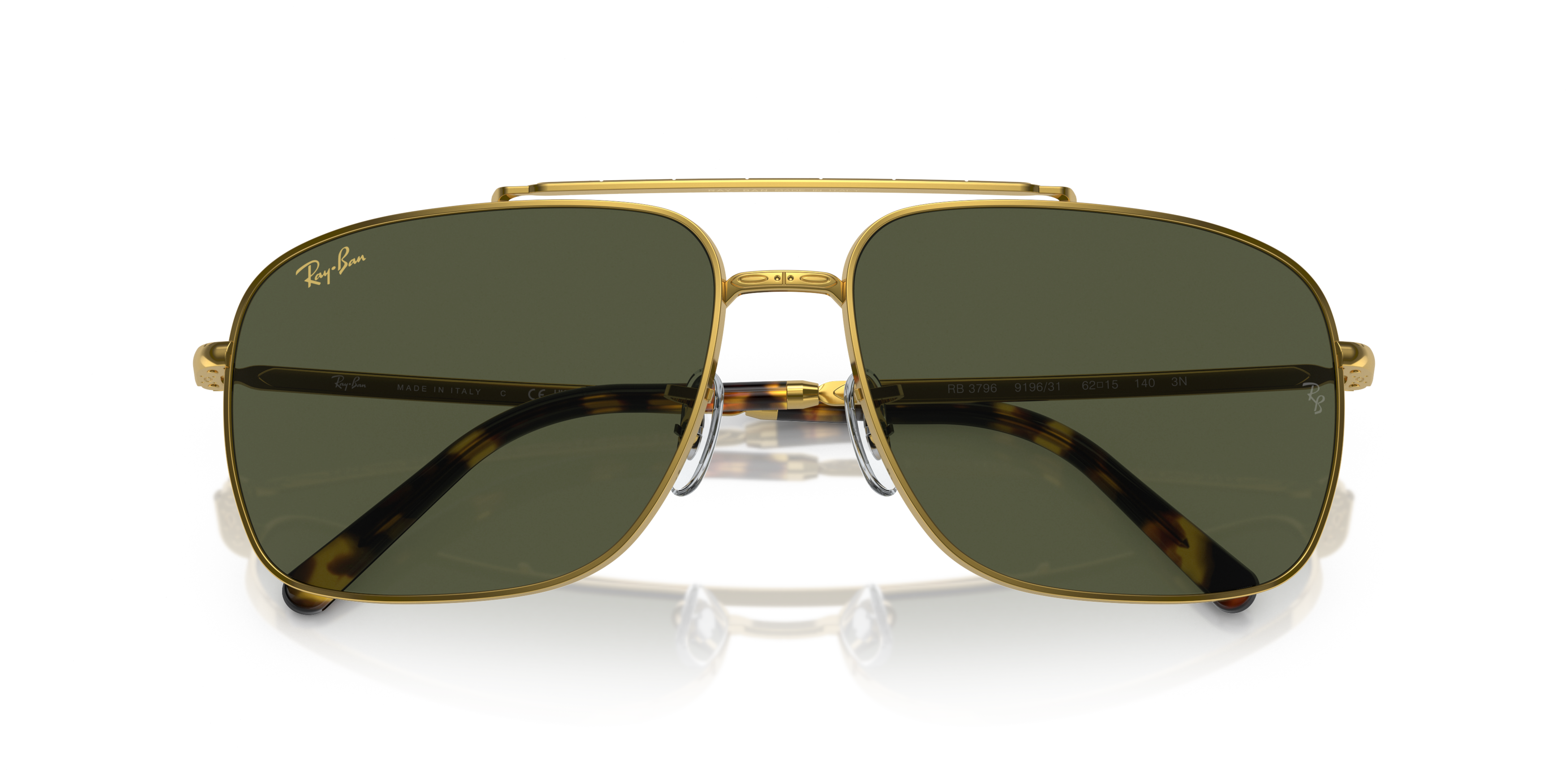 Folded Ray-Ban RB 3796 Sunglasses Green / Gold