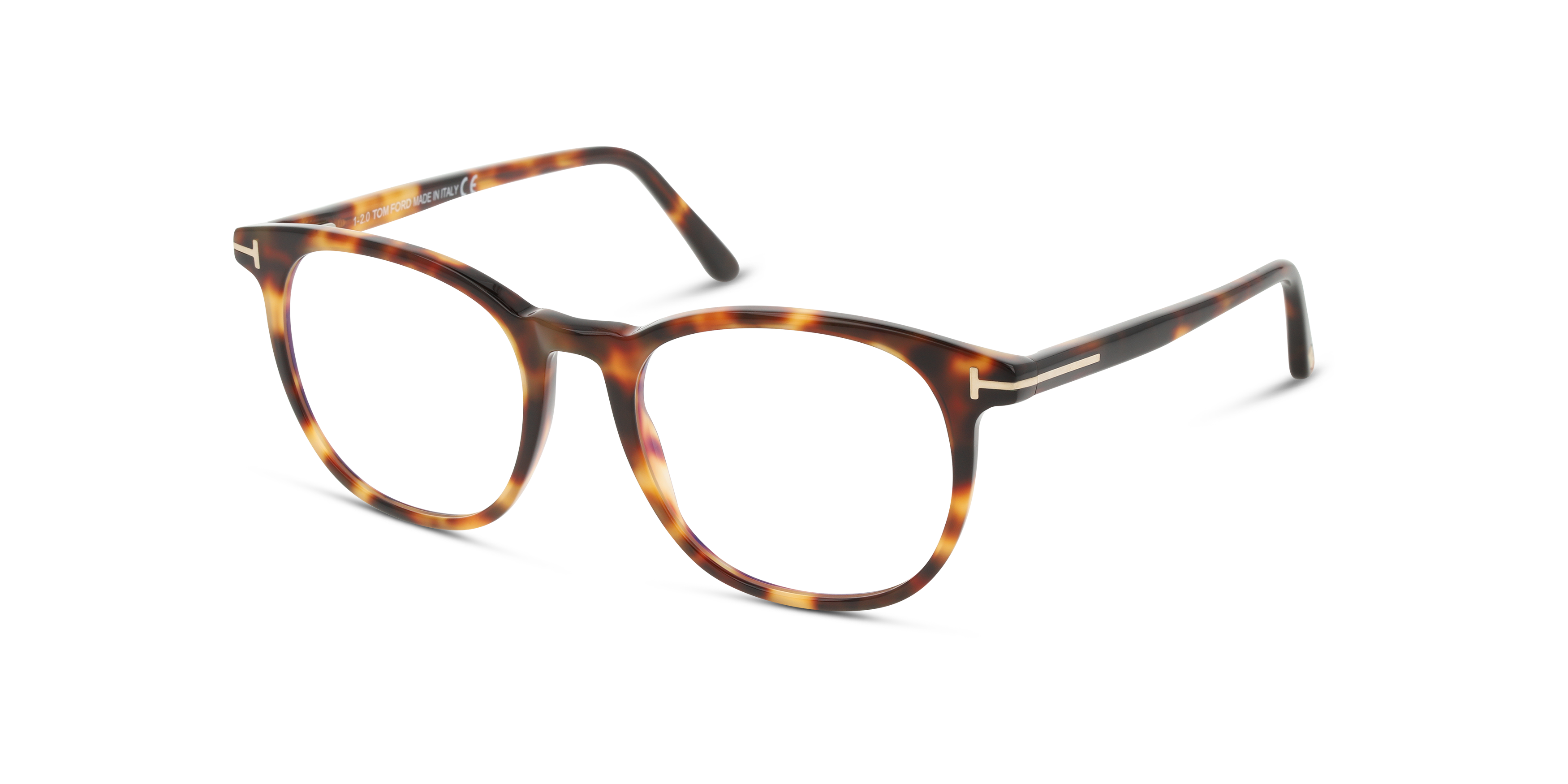 Angle_Left01 Tom Ford FT 5754-B (053) Glasses Transparent / Tortoise Shell