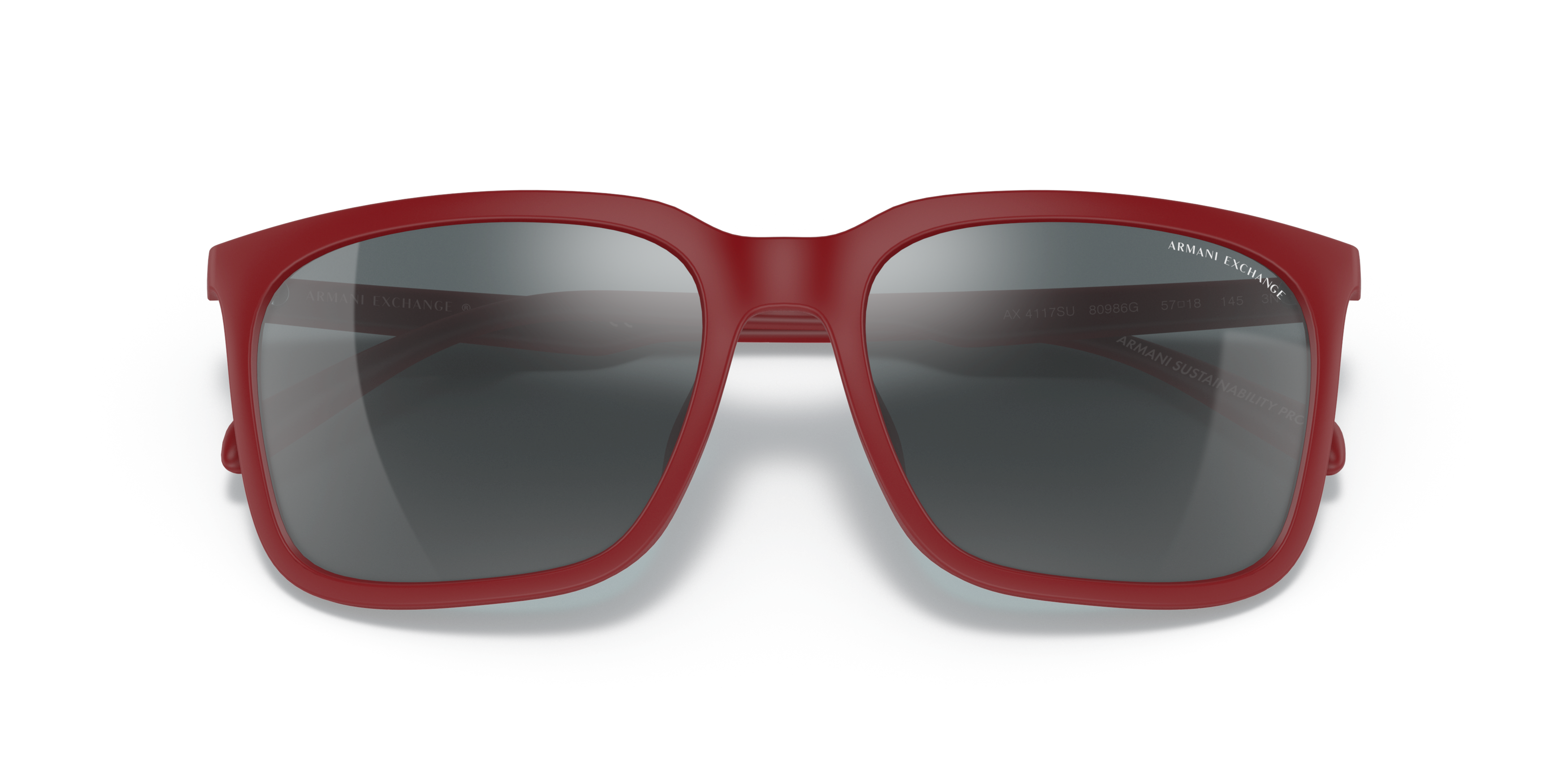 Folded Armani Exchange AX 4117SU (80986G) Sunglasses Grey / Red