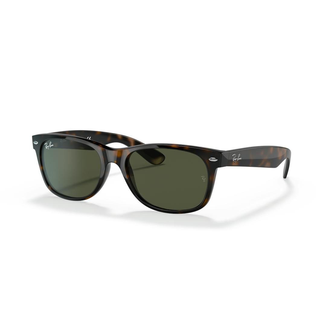 Ray-Ban New Wayfarer RB2132 Lunettes de Soleil Homme - Rectangle Ecaille Vert - Possibilité de verre