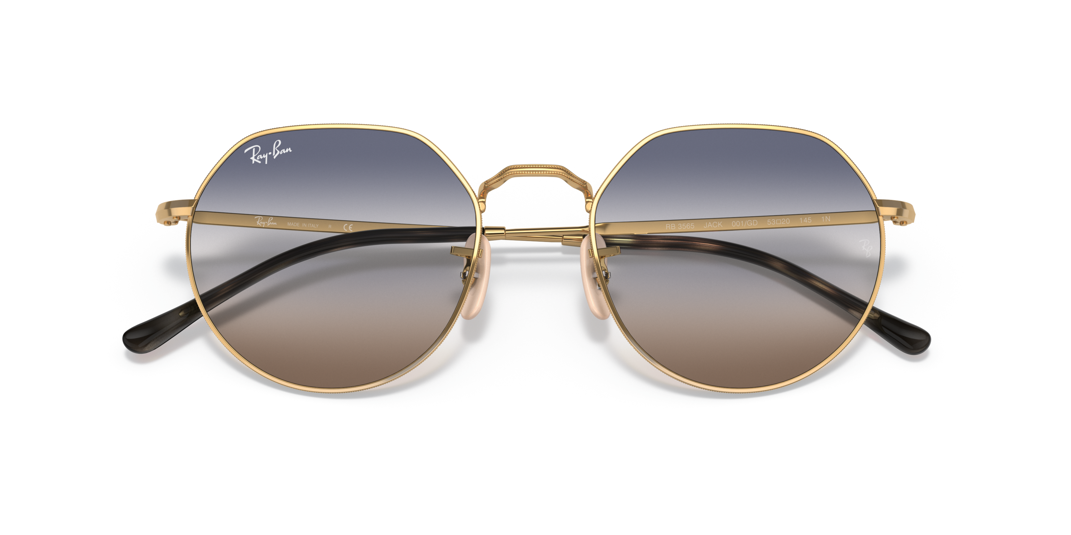 Folded Ray-Ban Jack RB3565 Sunglasses Blue / Gold