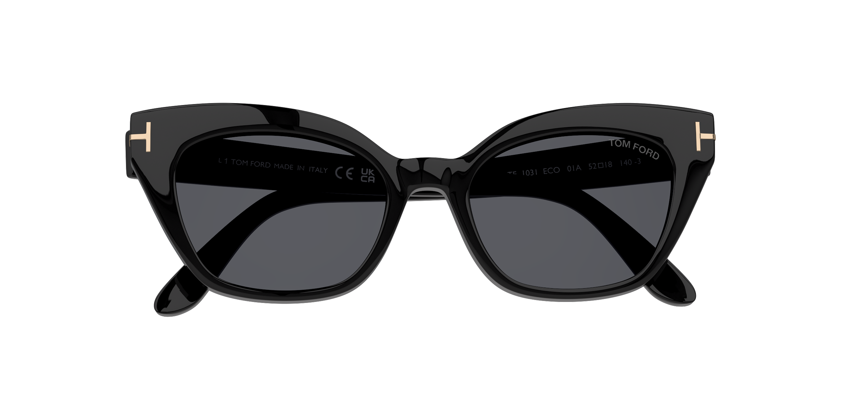 Folded Tom Ford FT 1031 Sunglasses Grey / Black