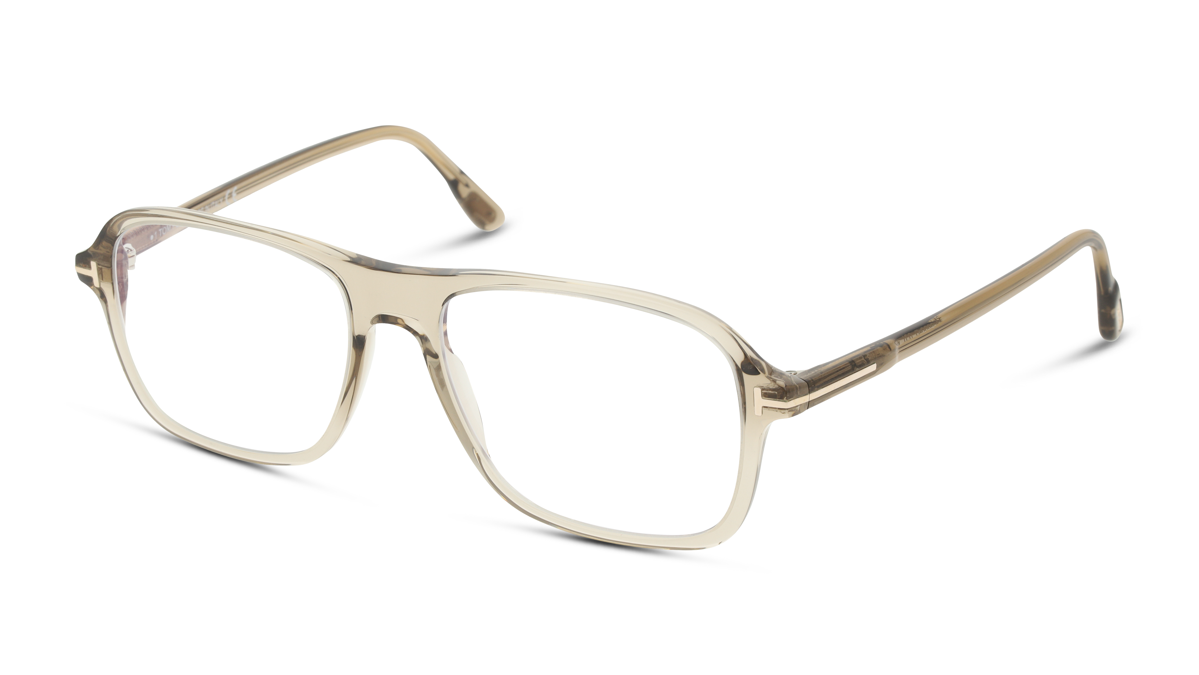 Angle_Left01 Tom Ford FT 5806-B Glasses Transparent / Brown