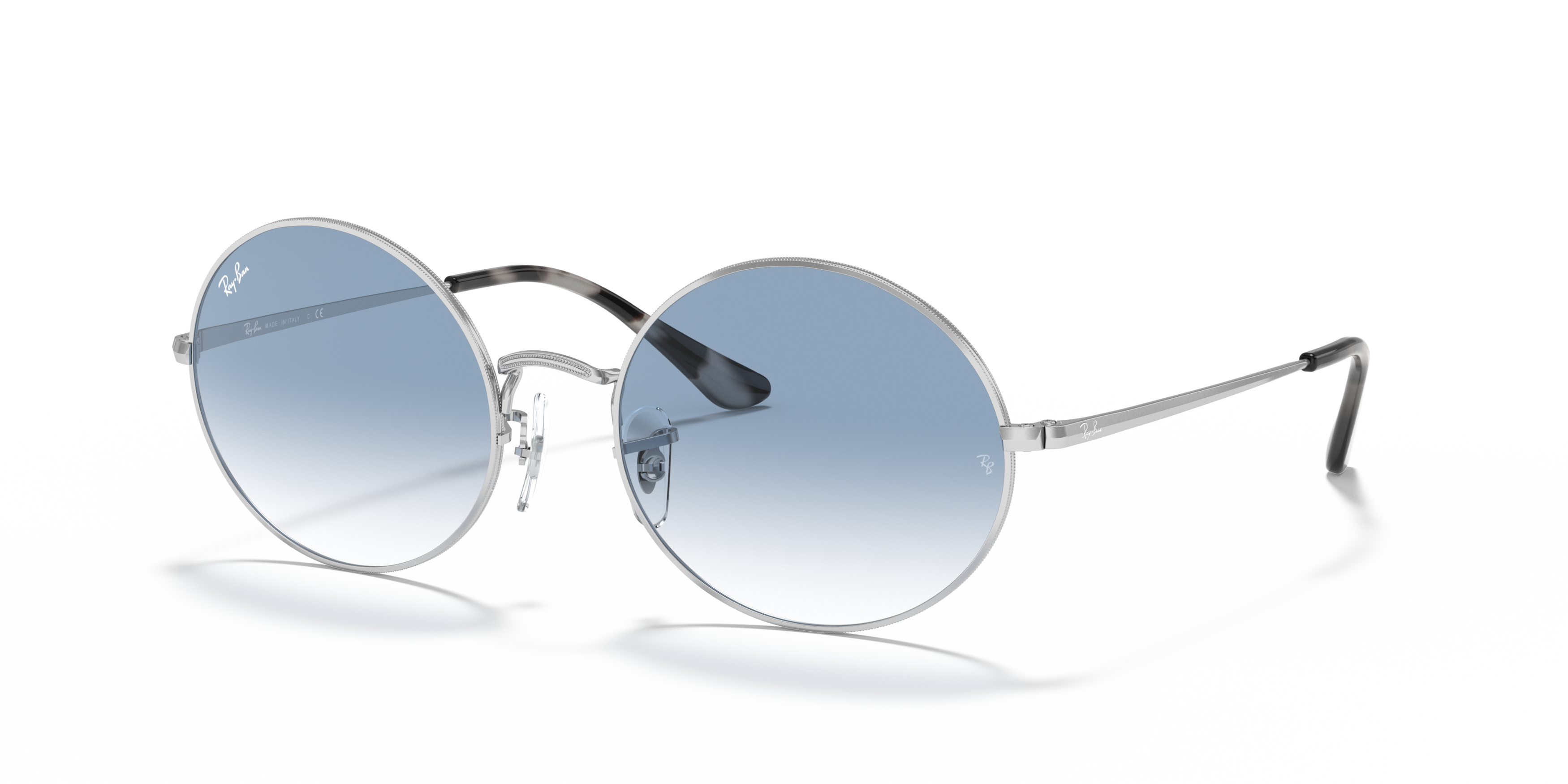 Angle_Left01 Ray-Ban Oval RB 1970 Sunglasses Blue / Grey