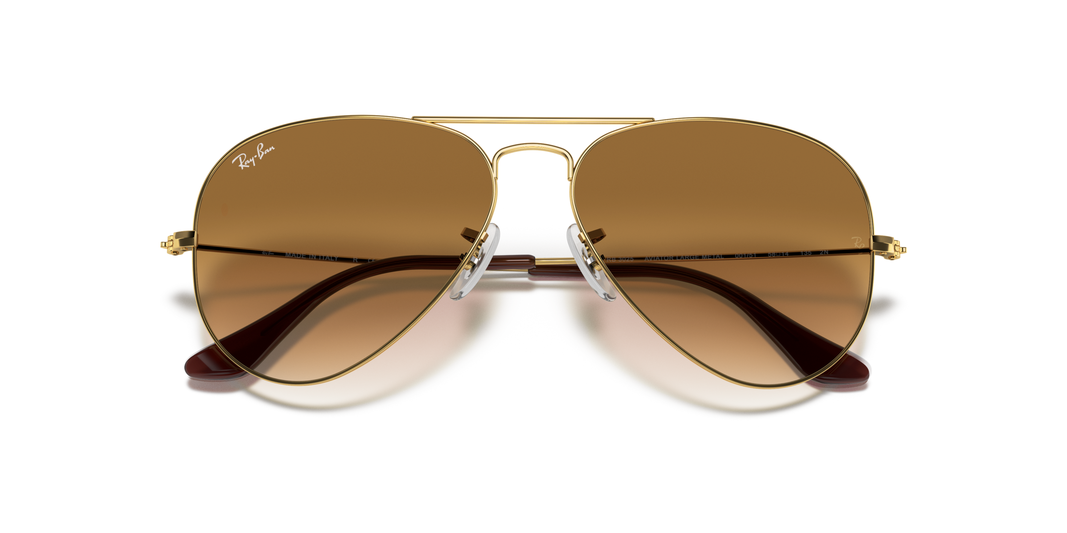 Folded Ray-Ban Aviator RB 3025 Sunglasses Brown / Gold