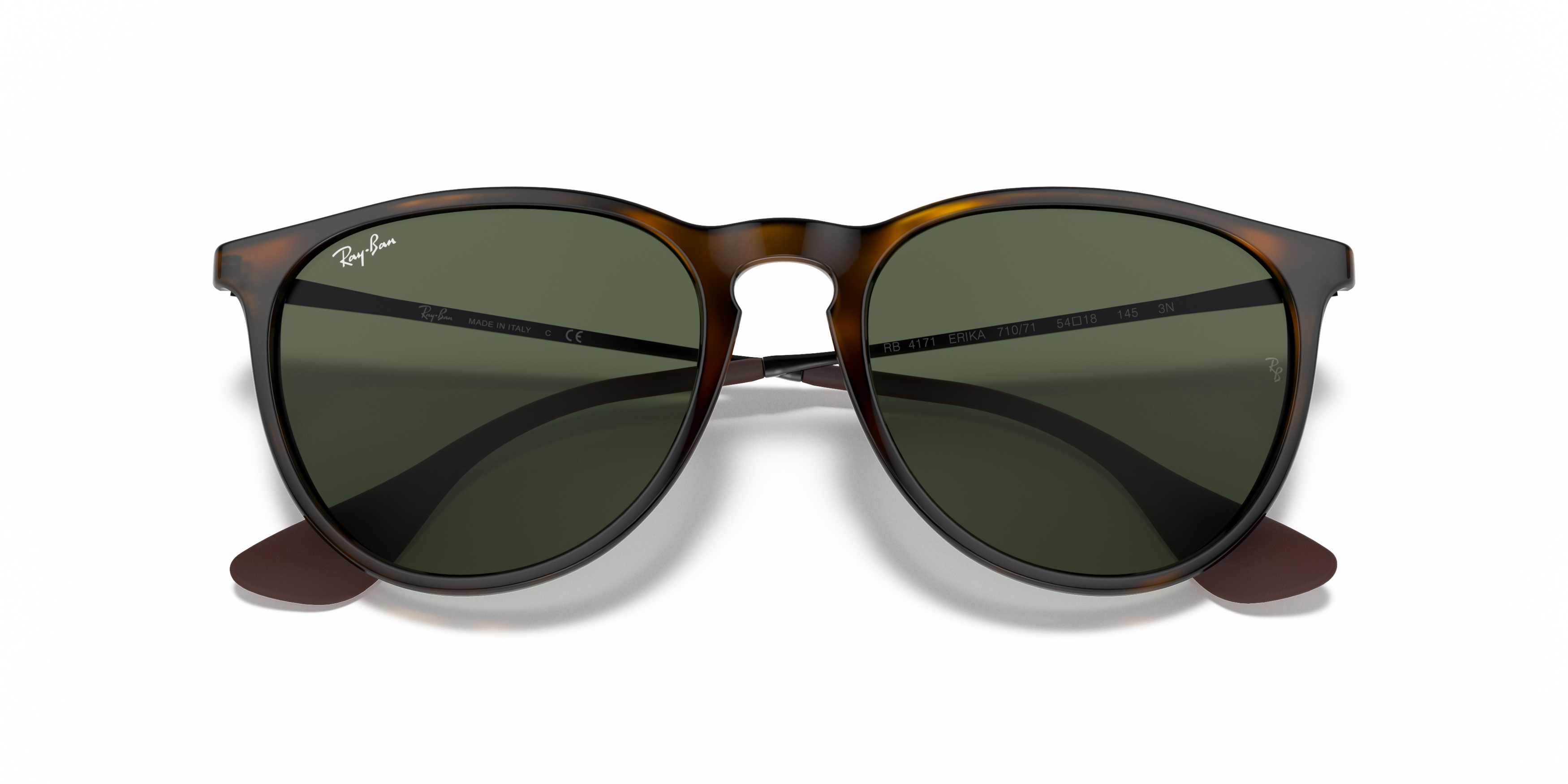 Folded Ray-Ban Erika RB 4171 (710/71) Sunglasses Green / Tortoise Shell