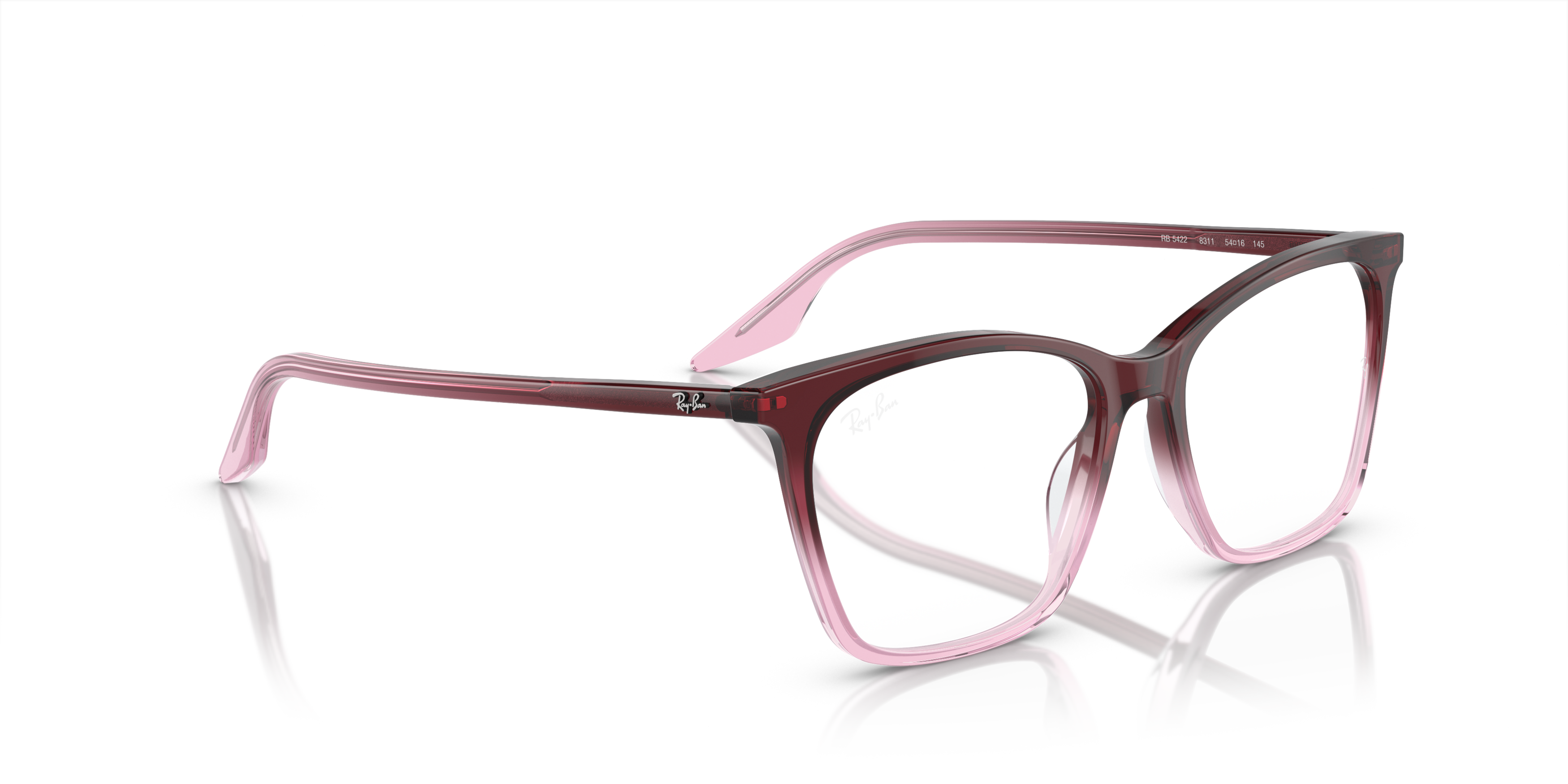 Angle_Right01 Ray-Ban RX 5422 Glasses Transparent / Red