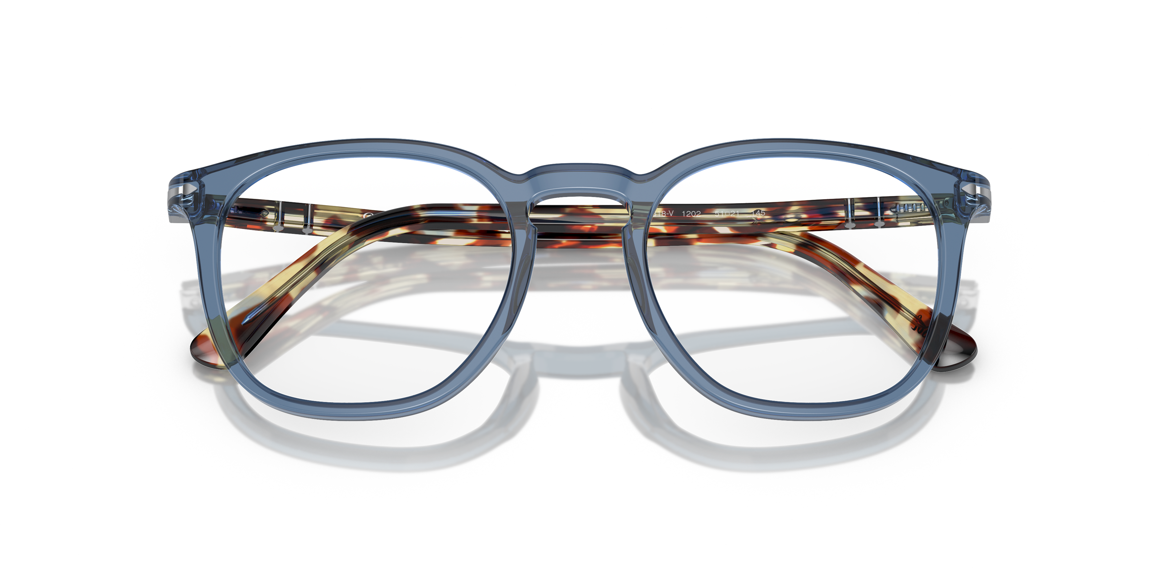 Folded Persol PO 3318V Glasses Transparent / Tortoise Shell