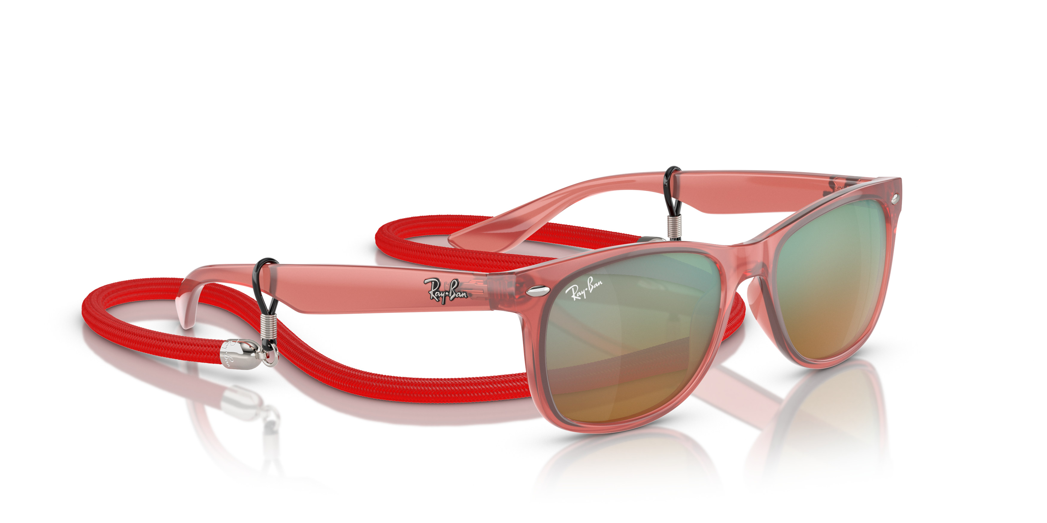 Angle_Right01 Ray-Ban RJ9052S Children's Sunglasses Silver / Transparent, Red