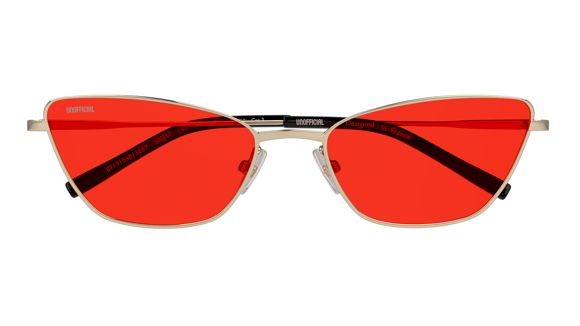 Folded Unofficial UNSF0136 Sunglasses Red / Gold