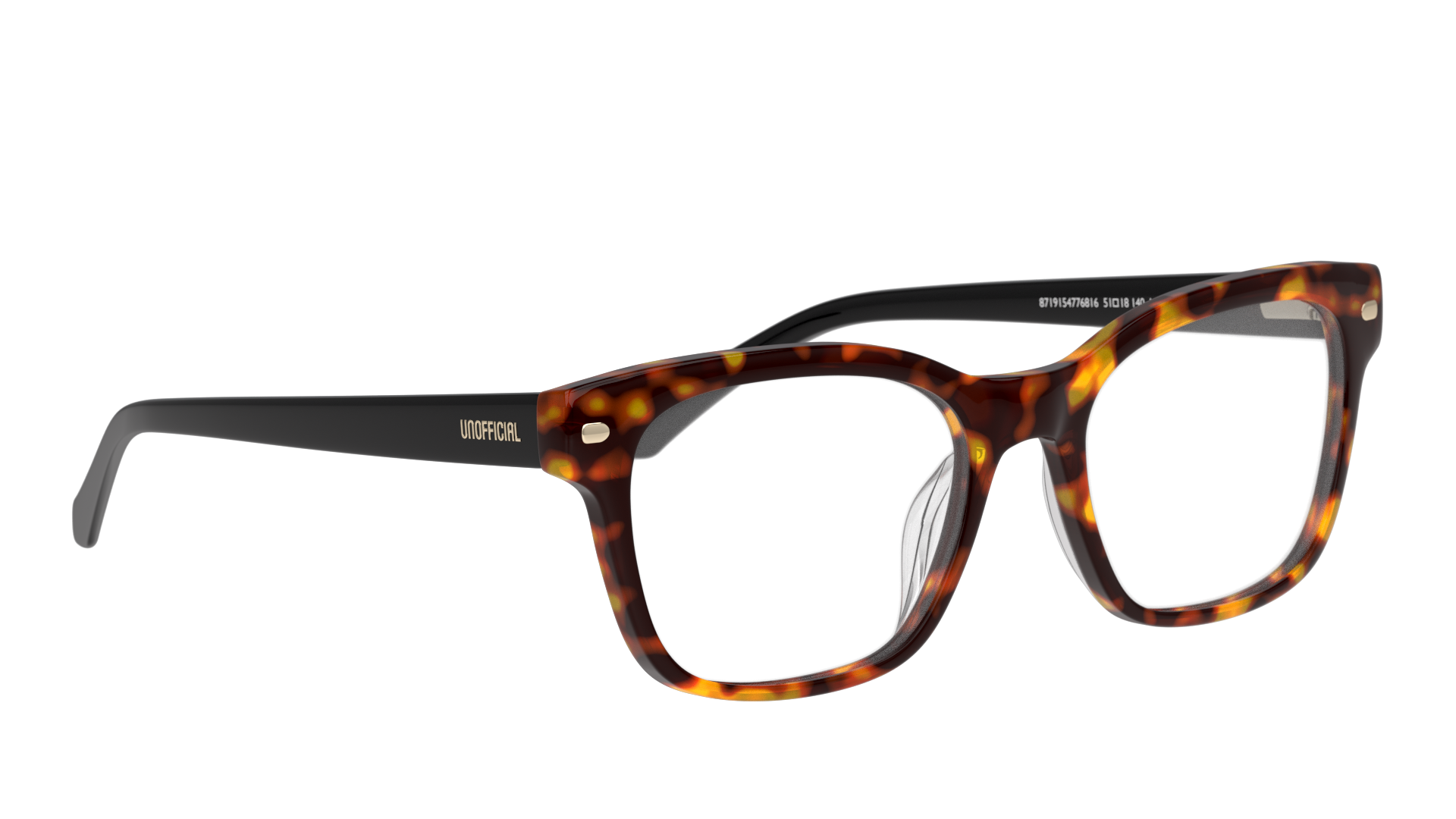 Angle_Right01 Unofficial UNOF0246 (HB00) Glasses Transparent / Tortoise Shell