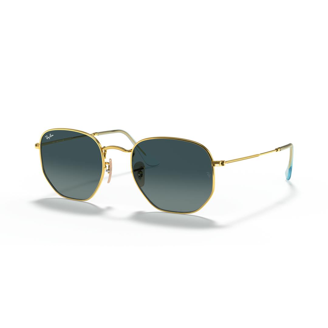 Ray-Ban Hexagonal RB3548N Lunettes de Soleil - Doré - Possibilité de verres correcteurs - Adaptable