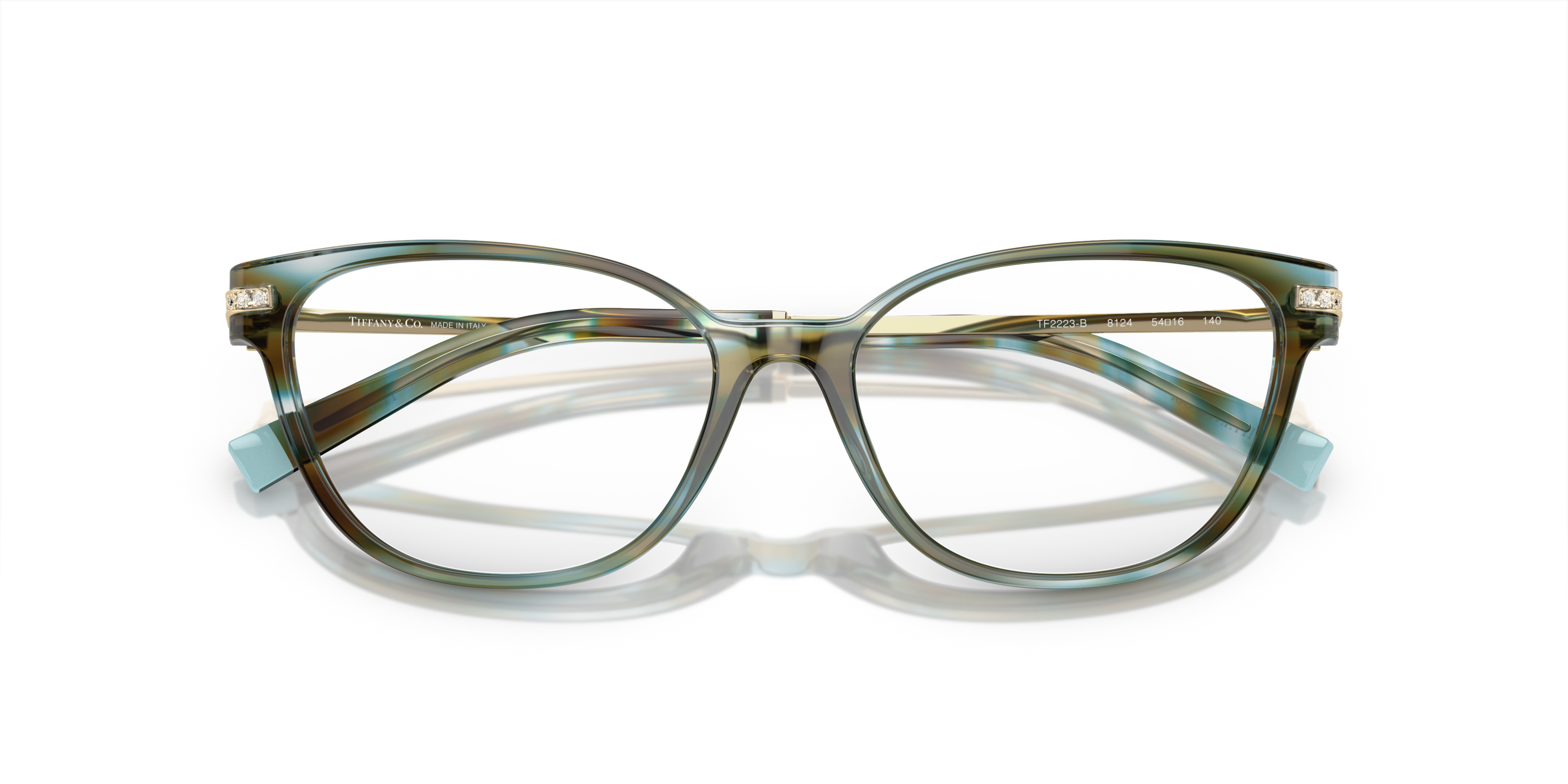 Folded Tiffany & Co TF 2223B Glasses Transparent / Tortoise Shell