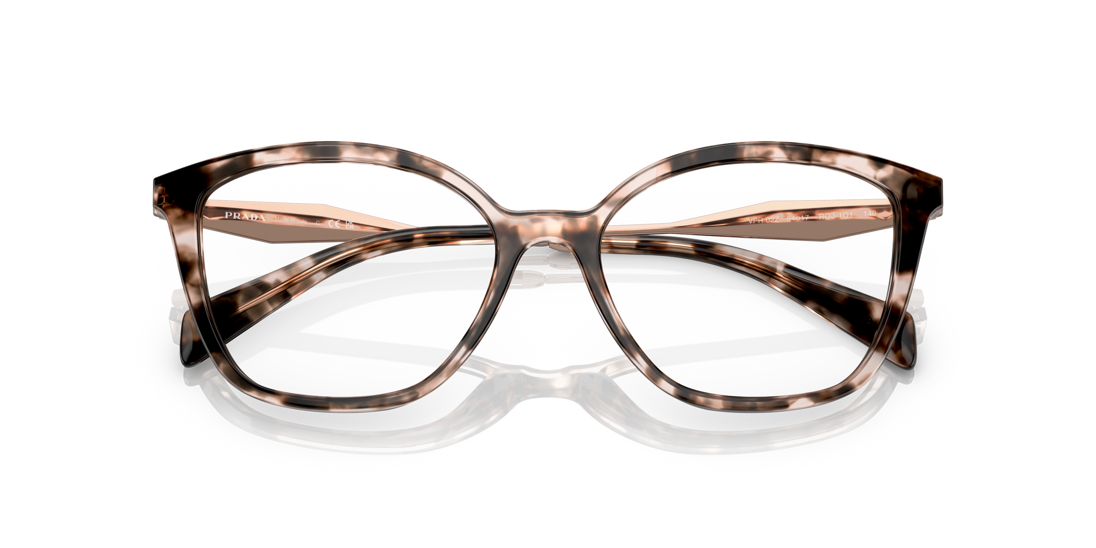 Folded Prada PR 02ZV (ROJ1O1) Glasses Transparent / Pink