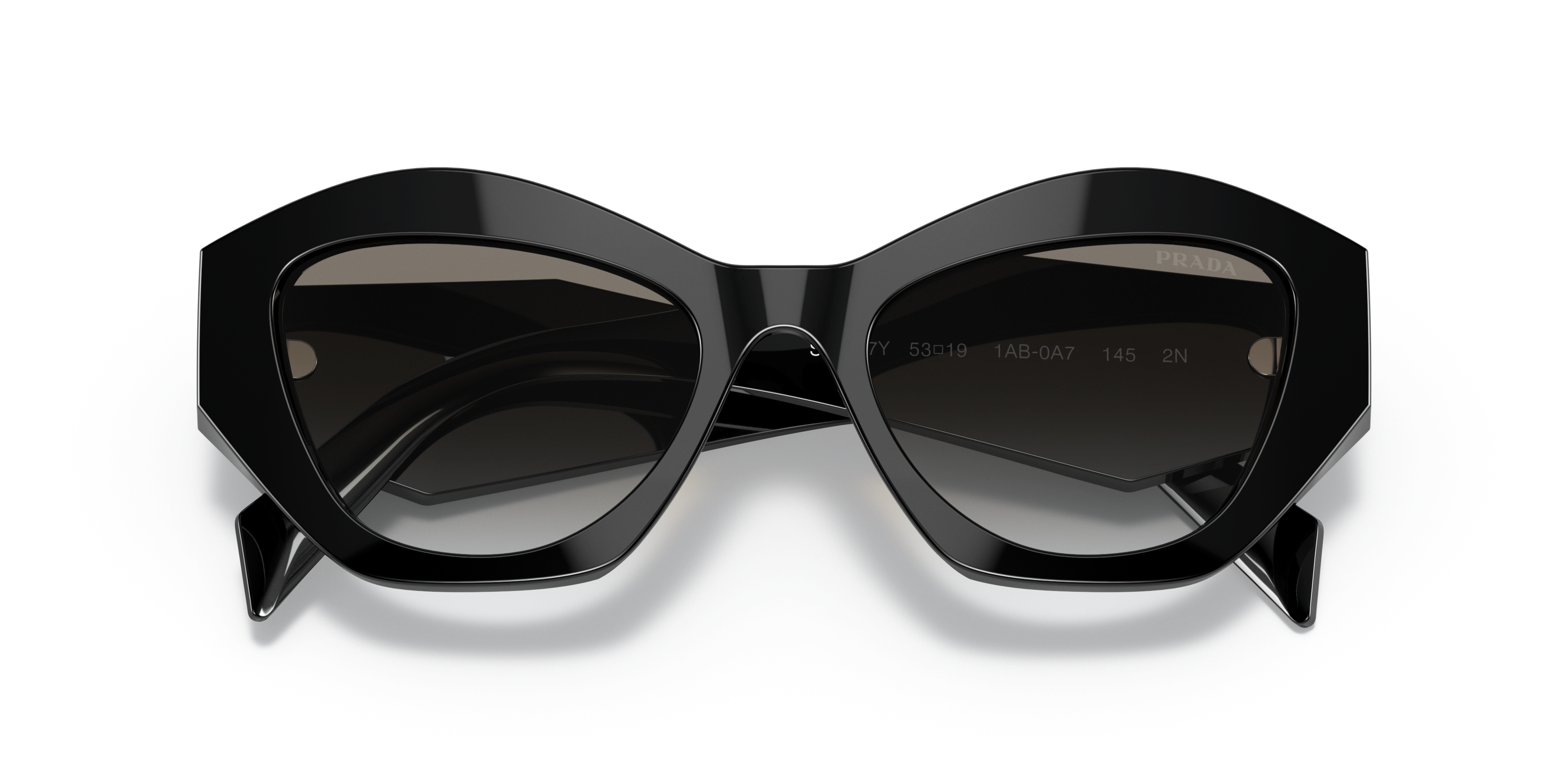 Folded Prada PR 07YS (1AB0A7) Sunglasses Grey / Black