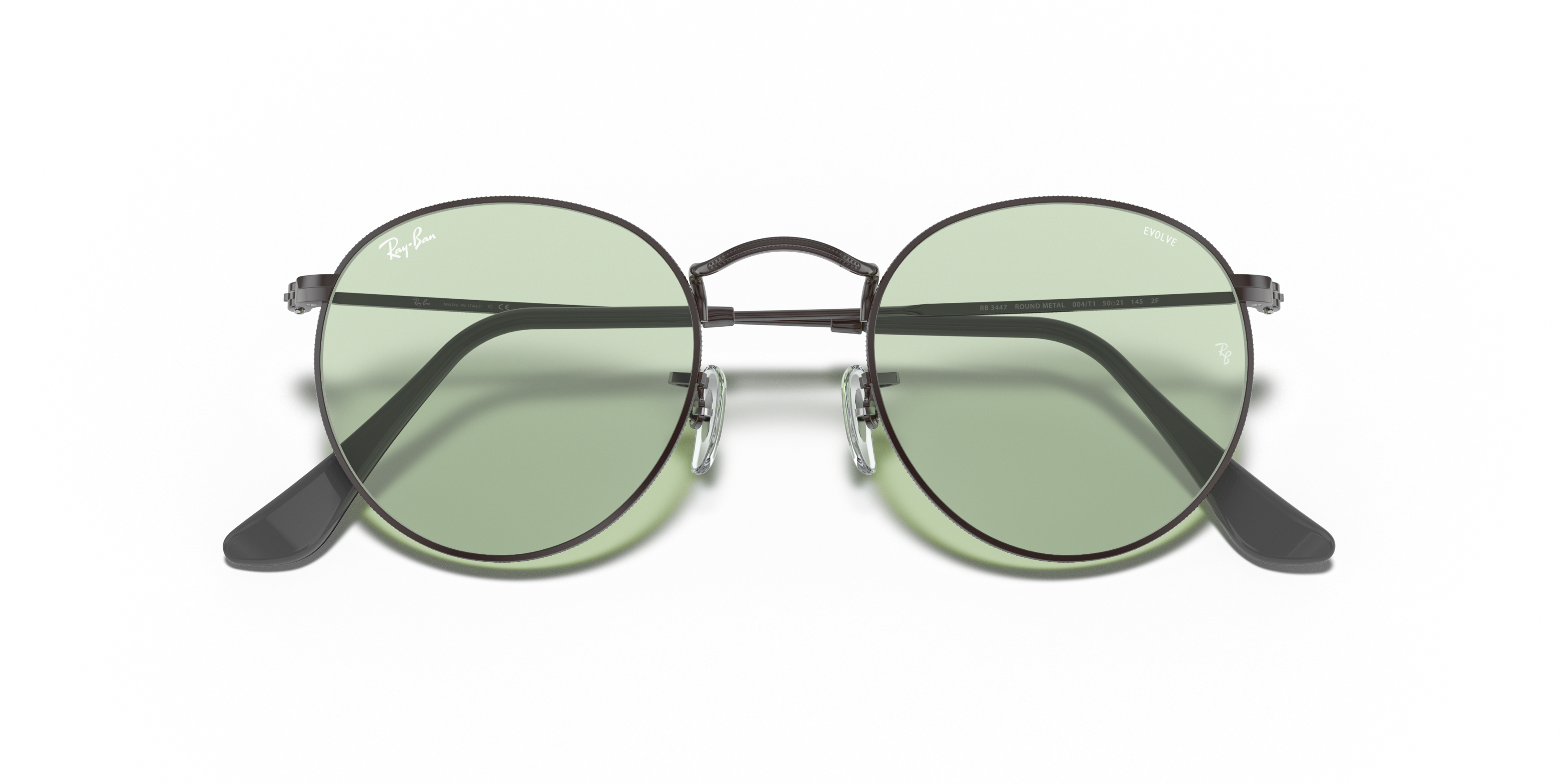Detail05 Ray-Ban Round Metal RB 3447 Sunglasses Green / Grey