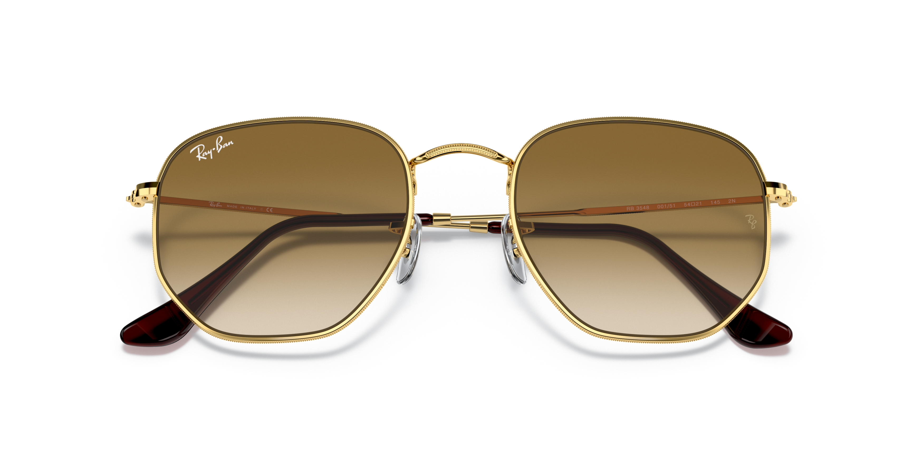 Folded Ray-Ban RB 3548 Sunglasses Brown / Gold