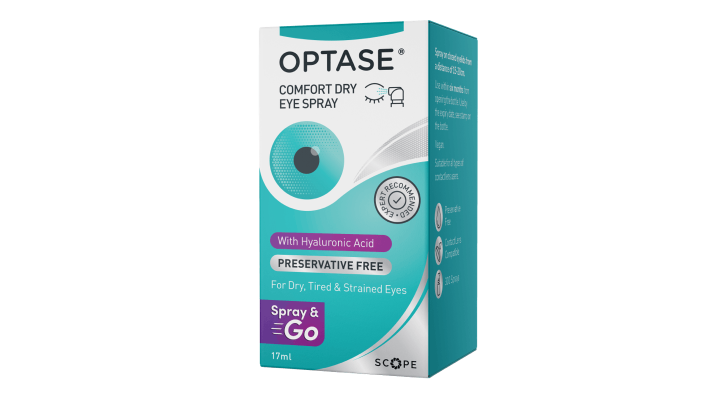 Front Optase Optase Comfort Dry Eye Spray Eye Drops 1 x 17ml