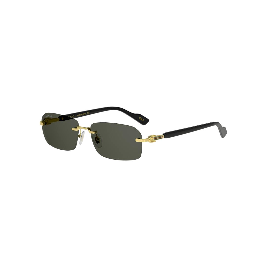 Gucci GG1221S Lunettes de Soleil Homme - Rectangle Doré Noir