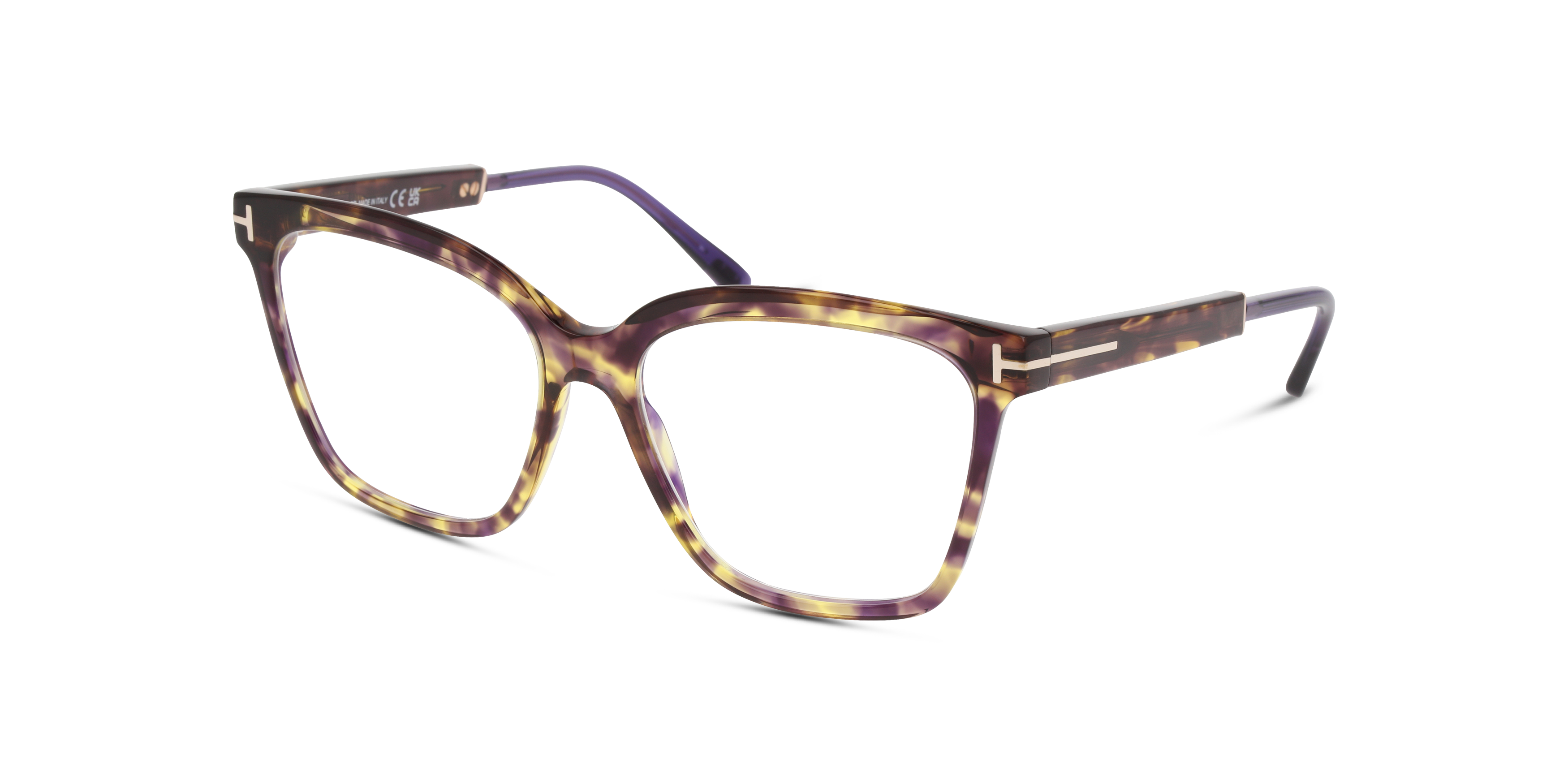 Angle_Left01 Tom Ford FT 5892 Glasses Transparent / Havana