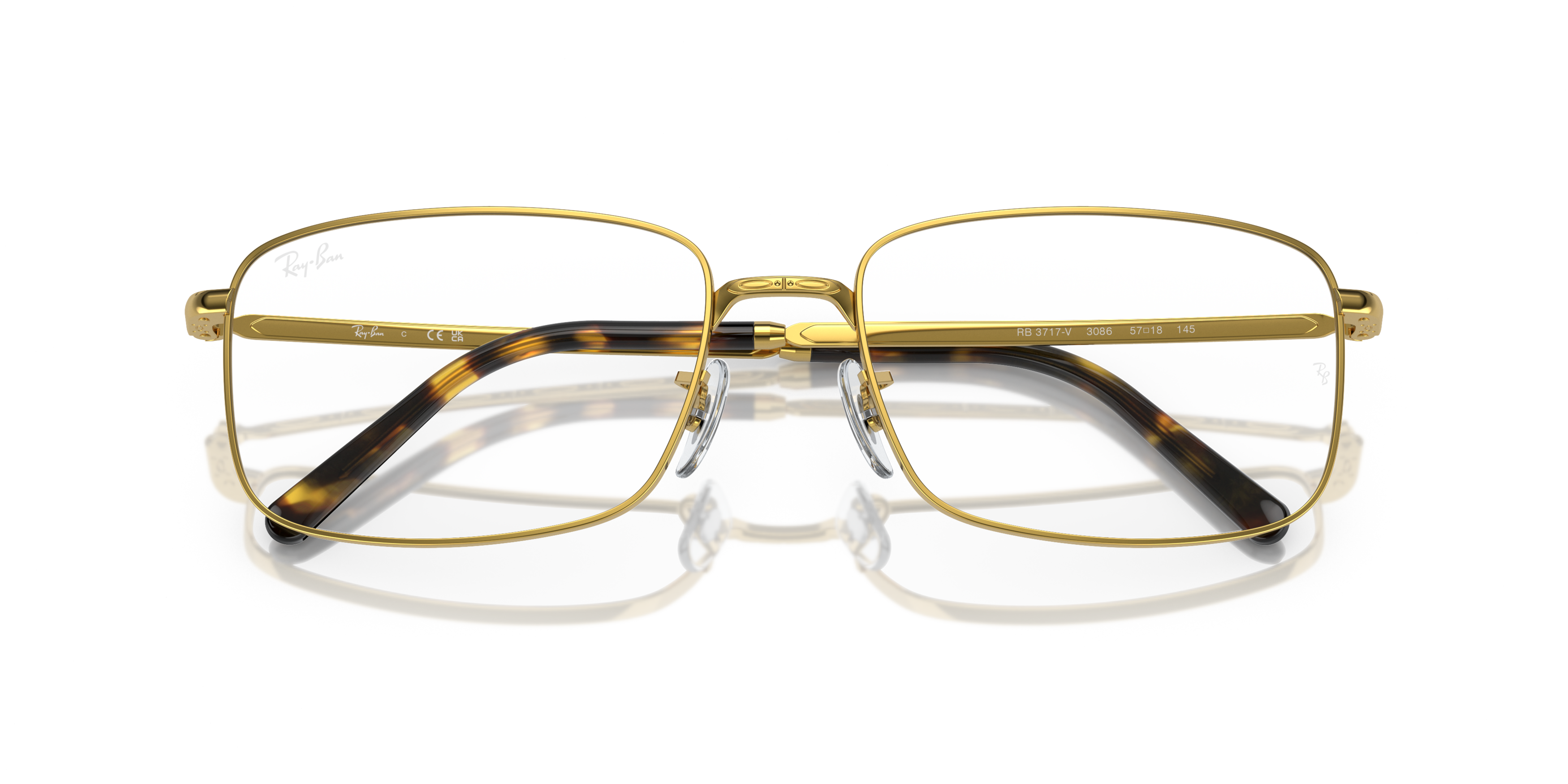 Folded Ray-Ban RX 3717V Glasses Transparent / Grey