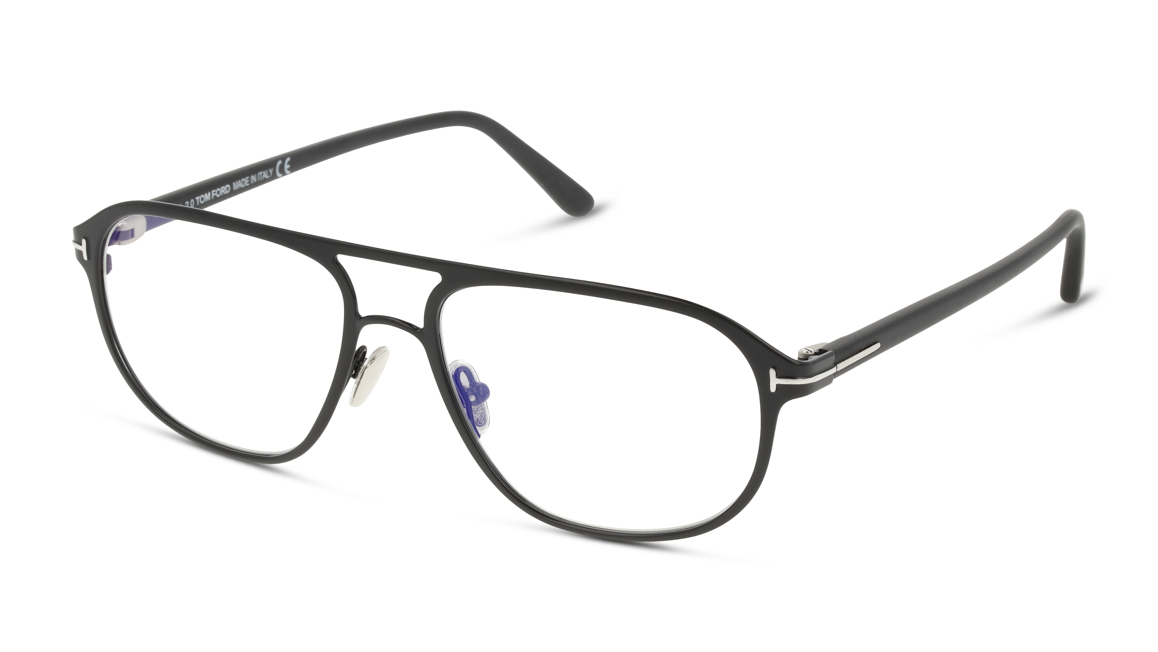 Angle_Left01 Tom Ford FT 5751-B (002) Glasses Transparent / Black