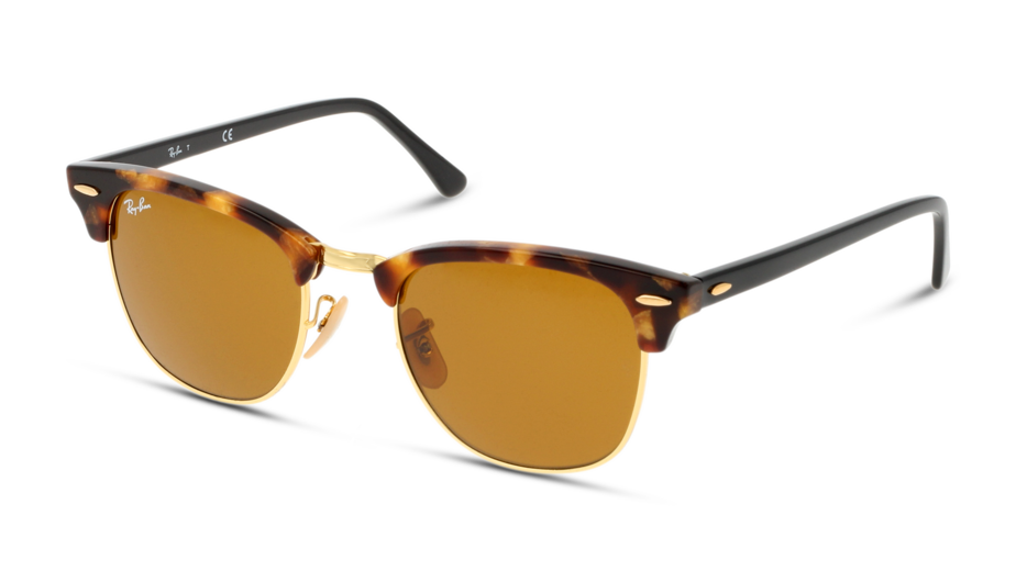 Angle_Left01 Ray-Ban Clubmaster Fleck RB3016 1160 Bruin / Bruin, Goud